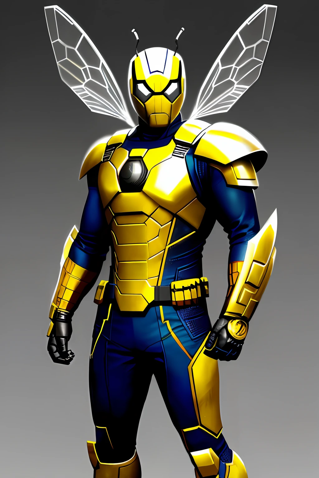 Bee, Marvel superhero style with an armor, well detailed,