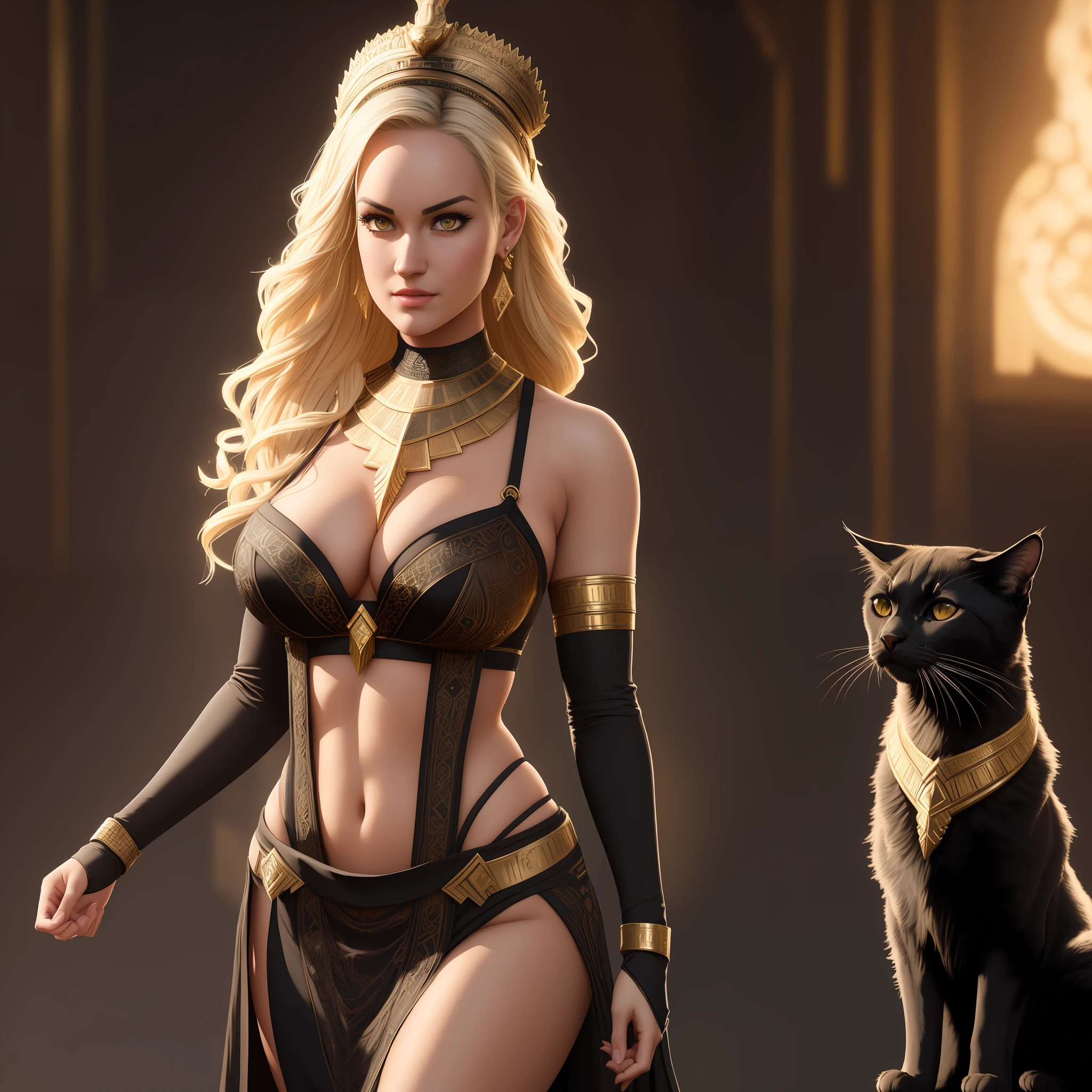(((Adult model Paige Spiranac))) Goddess Bastet full length, (((1 girl))), (full body), black cat head and reptile eyes, highly detailed, award-winning photography, perfect composition, golden ratio, beautiful colors, trending on artstation, sharp focus, studio shot, intricate detail, highly detailed, by WLOP, trending on artstation, sharp focus, studio shot, intricate detail, highly detailed, by Greg Rutkowski, trending on artstation, sharp focus, studio shot, intricate detail, highly detailed, by Greg Rutkowski, v4, trending on artstation, sharp focus, studio photo , intricate details, highly detailed, by greg rutkowski