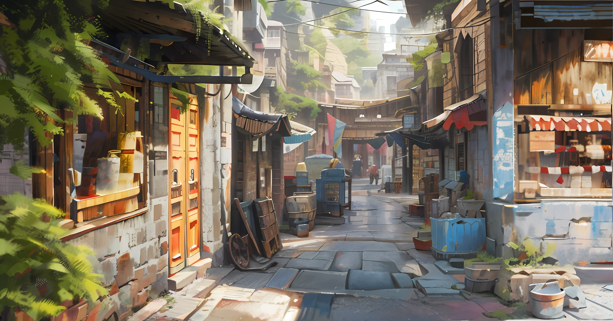 Old city, scene concept design, realism