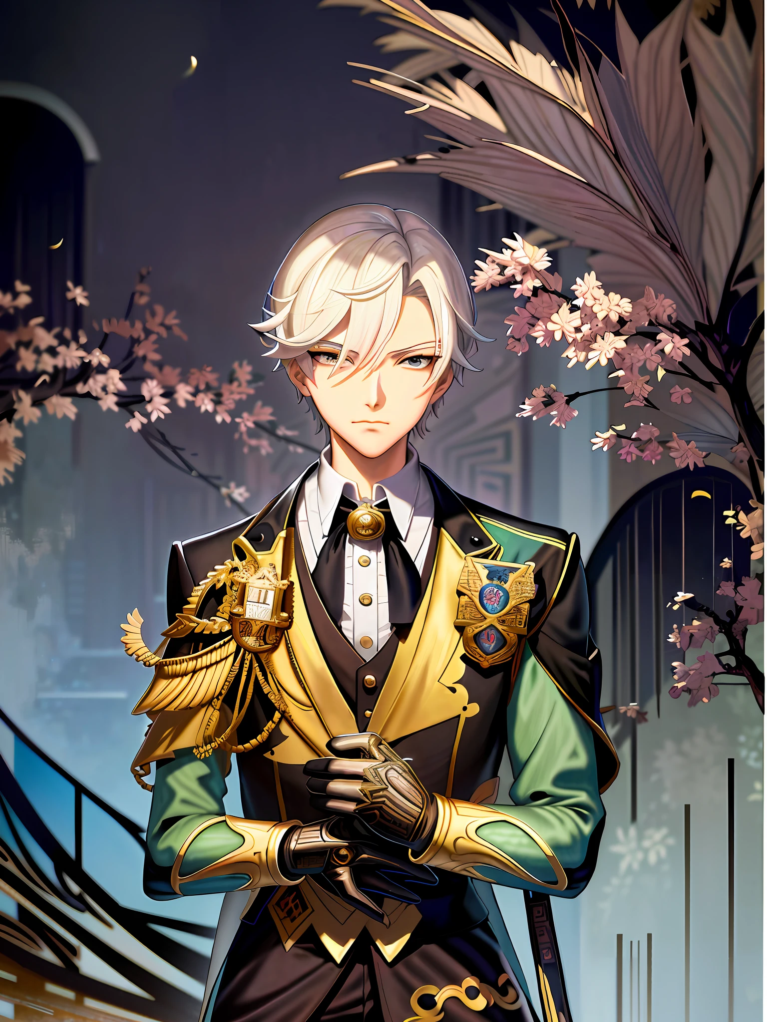 anime - style image of a man standing in front of a fence, beautiful androgynous prince, shigenori soejima illustration, handsome guy in demon slayer art, delicate androgynous prince, highly detailed exquisite fanart, jc leyendecker and sachin teng, anime portrait of a handsome man, key anime art, inspired by Yamagata Hiro, leyendecker style