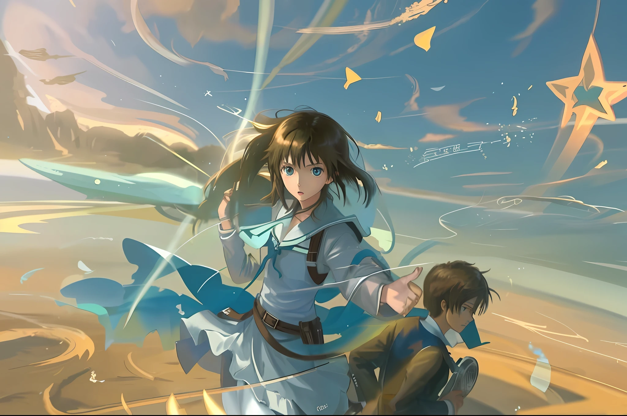 anime girl in the quicksand with her mouth open, digital anime illustration, detailed digital anime art, makoto shinkai. digital render, pixiv contest winner, in the water, anime girl in quicksand, cute detailed digital art, in quicksand, emerging from the sand, a beautiful artwork illustration, digital anime art, from attack on titan, digital art on pixiv