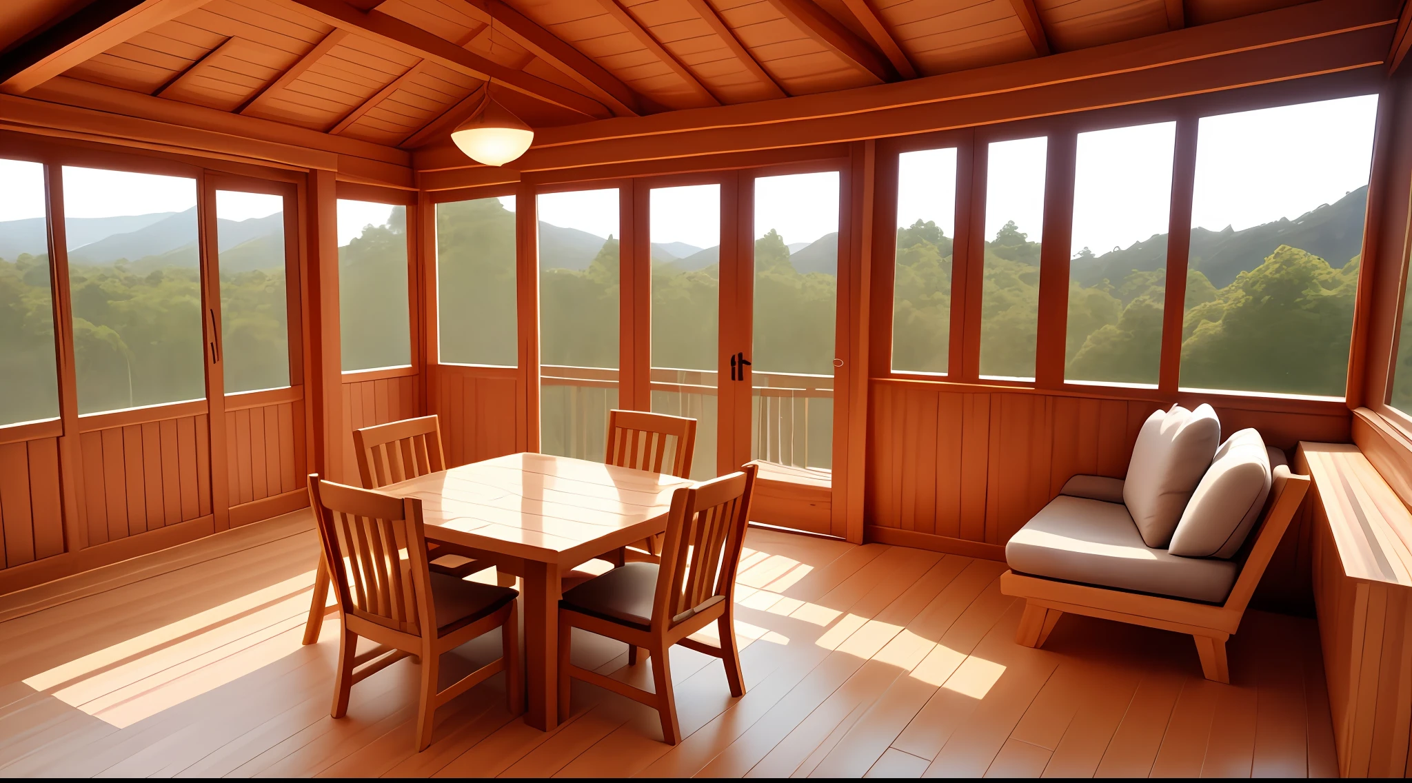 Scenery Wooden House Room