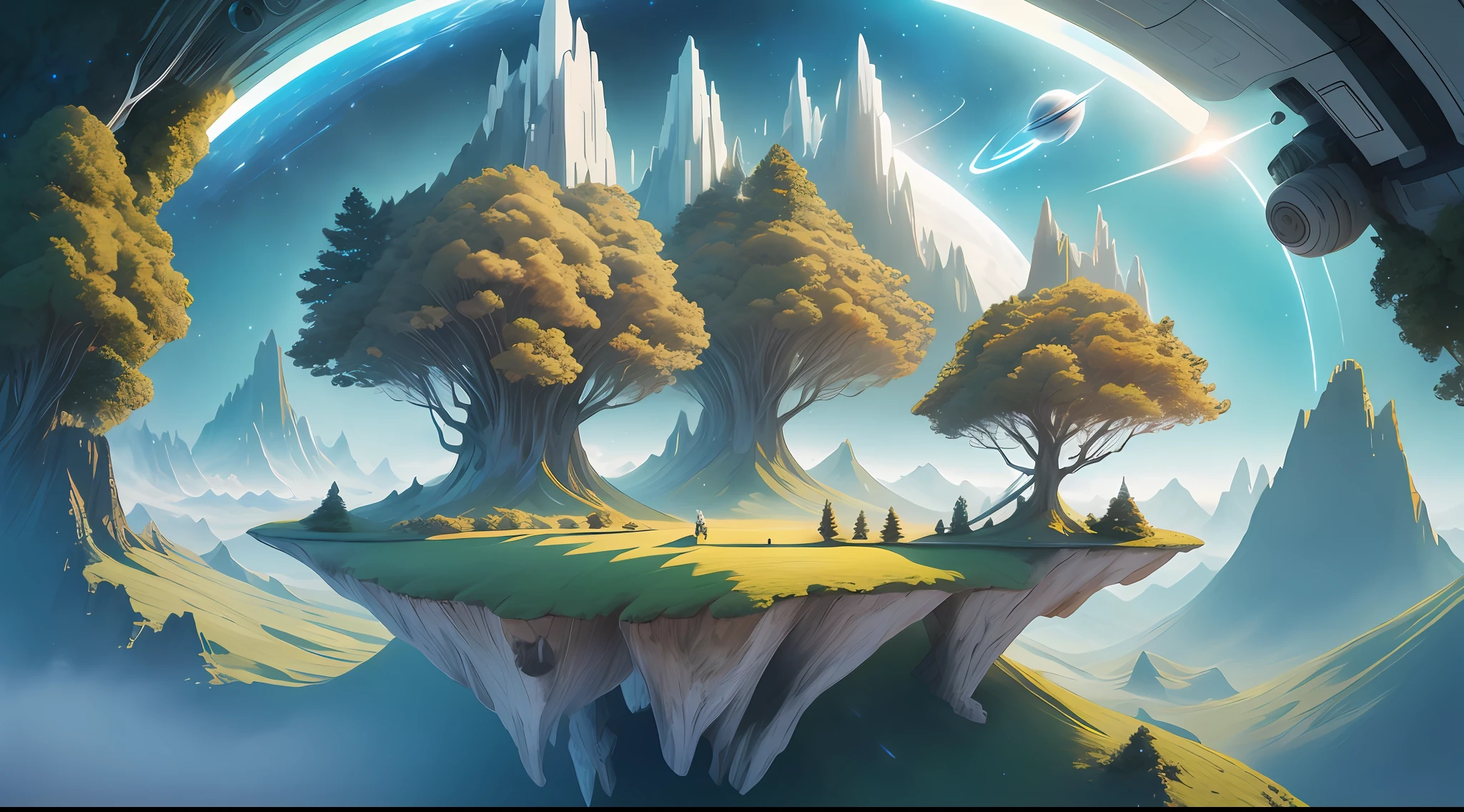 Futuristic background, imaginary, space, nature adventure