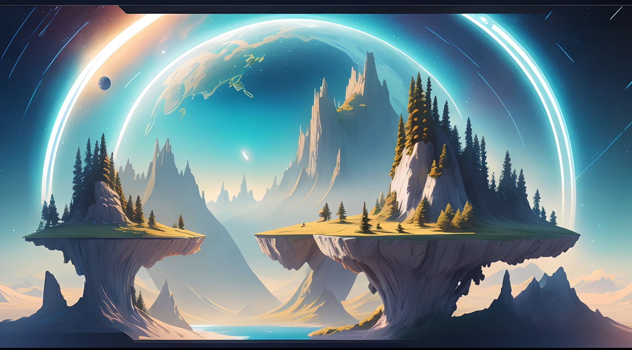 Futuristic background, imaginary, space, nature adventure