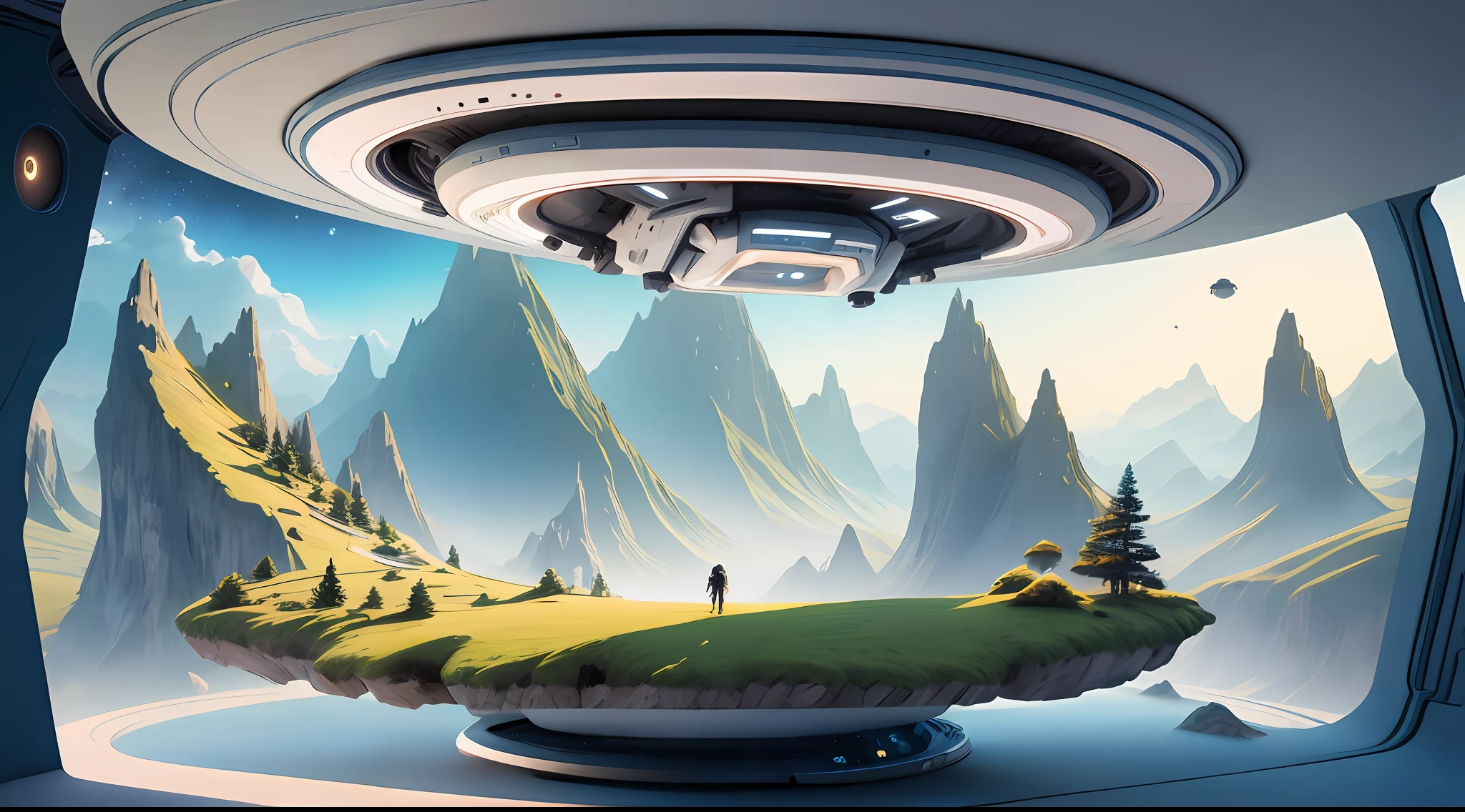 Futuristic background, imaginary, space, nature adventure