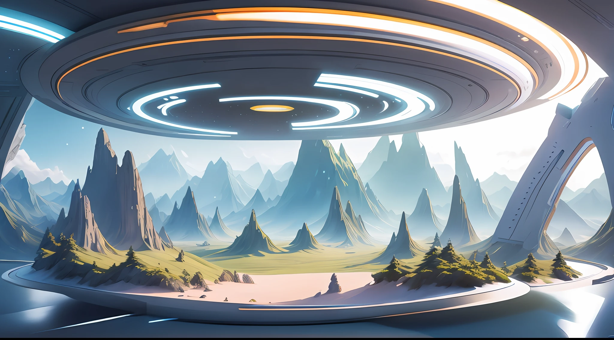 Futuristic background, imaginary, space, nature adventure planets