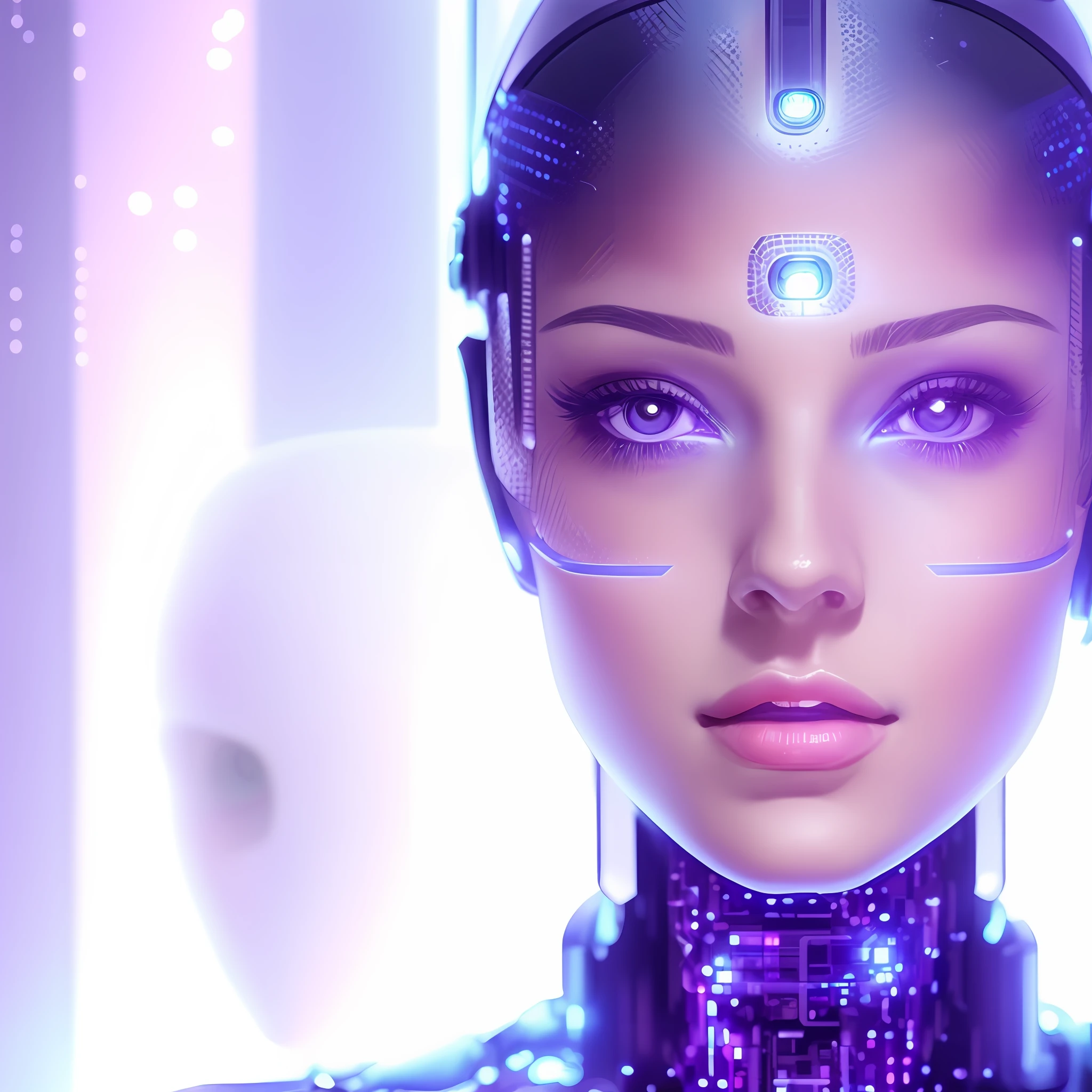 futuristic woman with futuristic head and glowing eyes, beautiful android woman, portrait of a female android, beautiful female android, portrait of female android, beutiful girl cyborg, an image of a beautiful cyborg, beautiful cyborg girl, portrait beautiful sci - fi girl, retrofuturistic female android, cyborg - girl, portrait of a futuristic robot, cyborg girl, beautiful female android!
