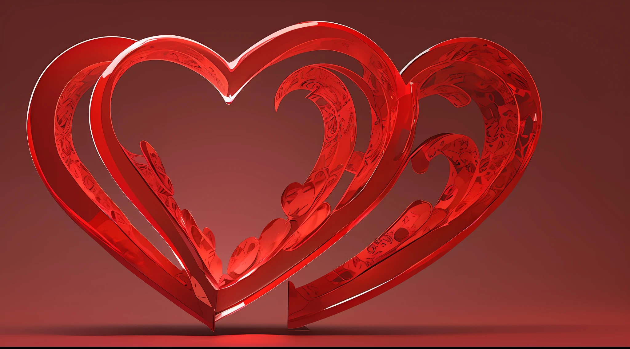 (masterpiece, best quality),a beautiful 3D heart in red color, perfect lighting, black background.