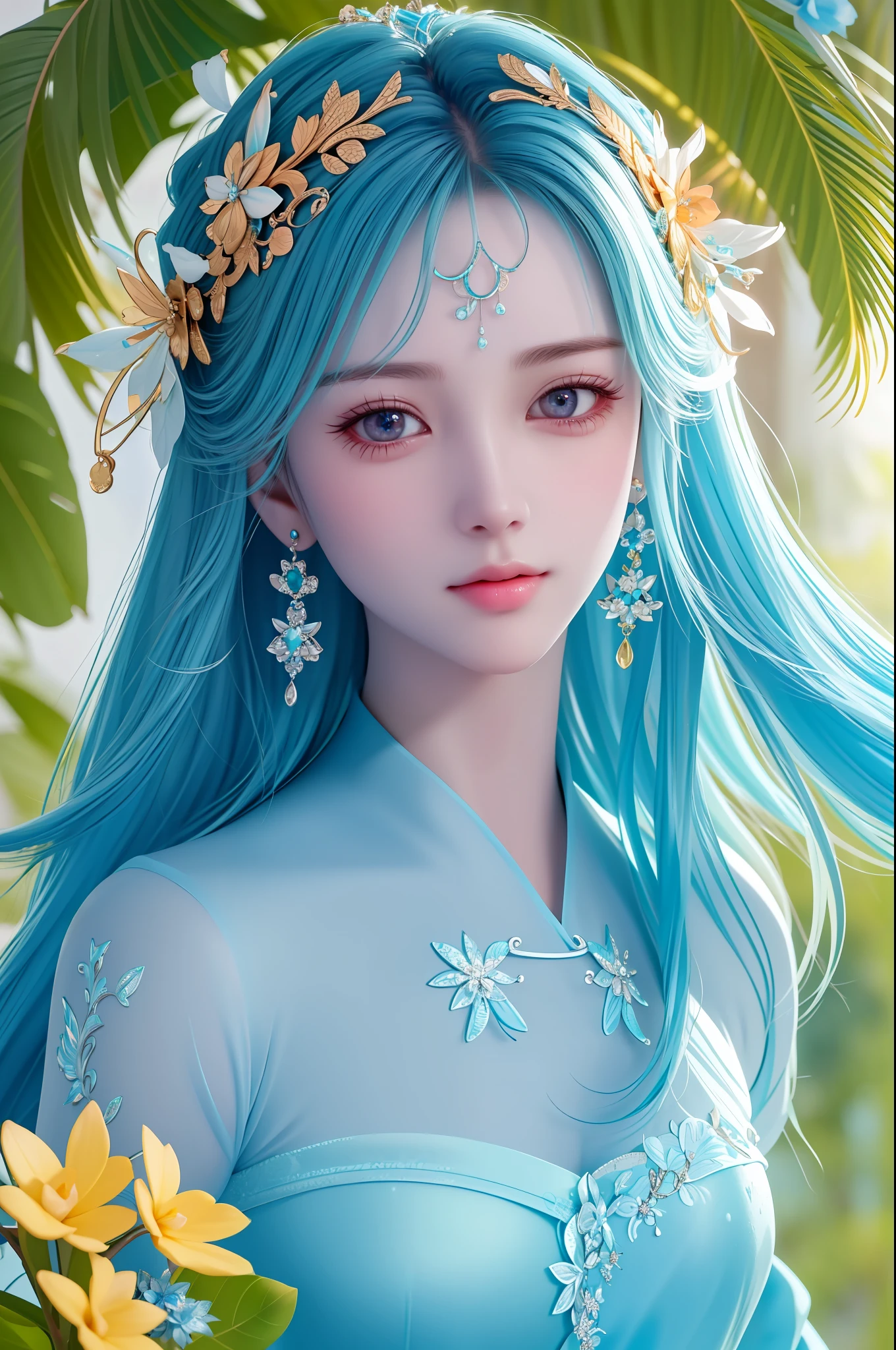 cyan, masterpiece, best quality, ultra-detailed, high details, super detail, high quality, ((4K, 8k, 16k, UHD)),, (high detailed skin:1.2),  textured skin,(Beautiful face:0.3),(natural skin texture:1.2),finely detailed beautiful eyes: 1.2), realistic, shiny skin, shiny face, lustrous skin, shiny skin