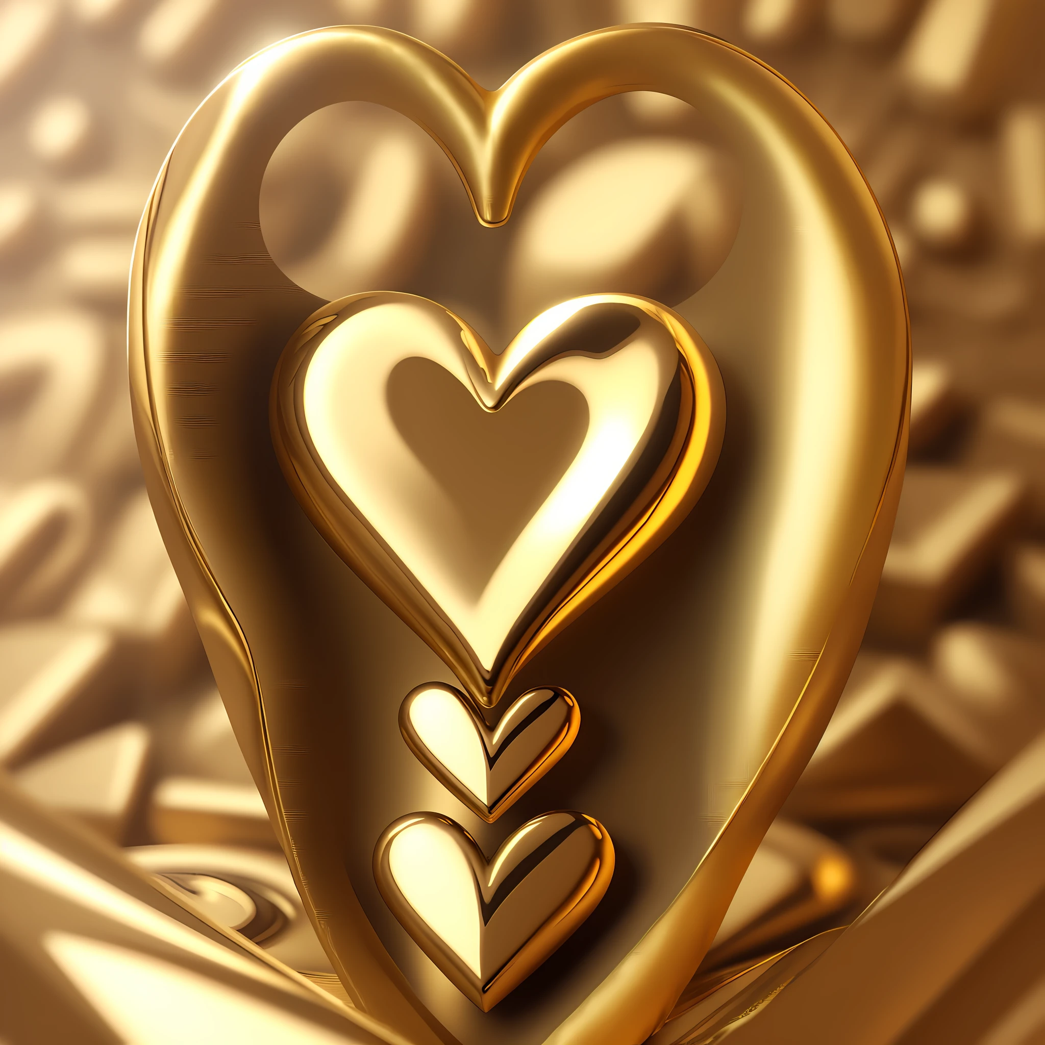 Heart 3d gold