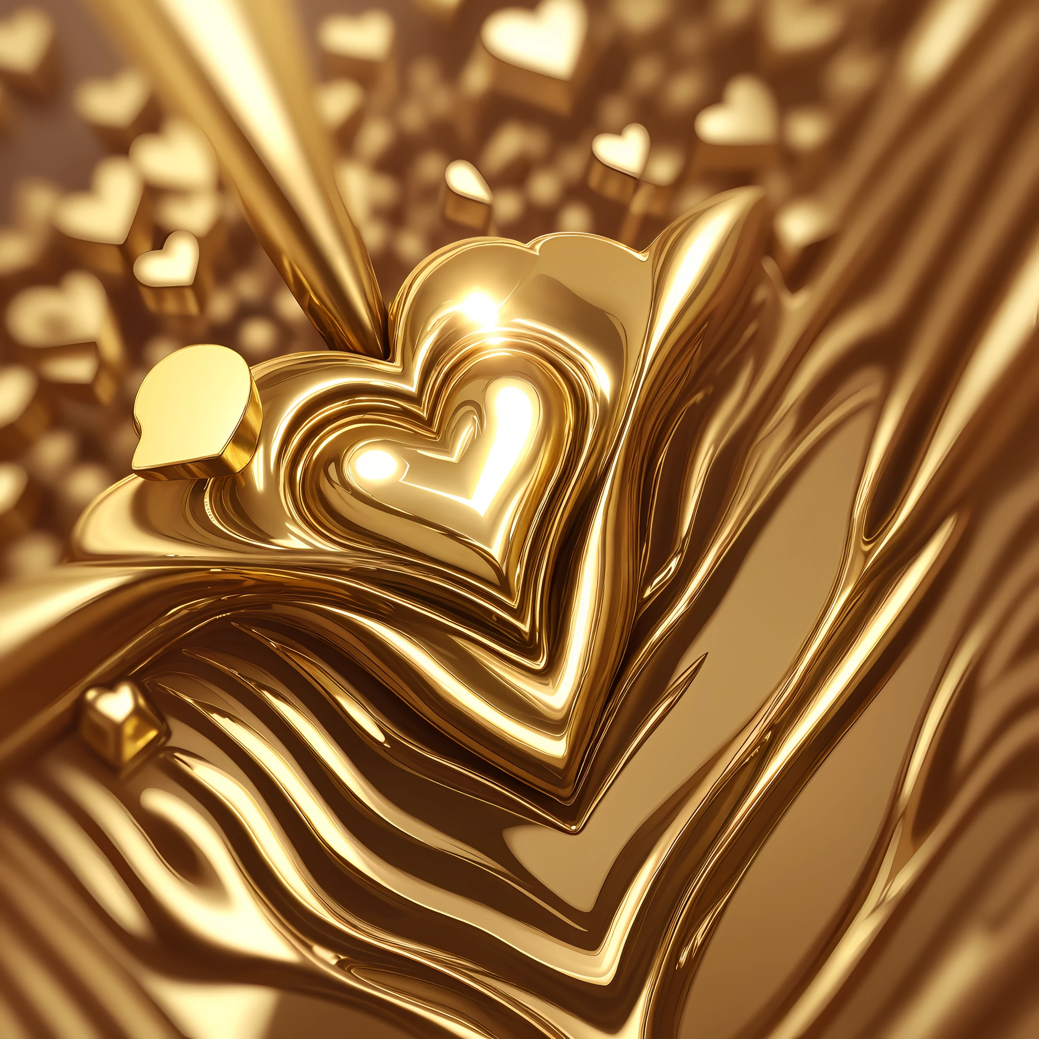 Heart 3d gold