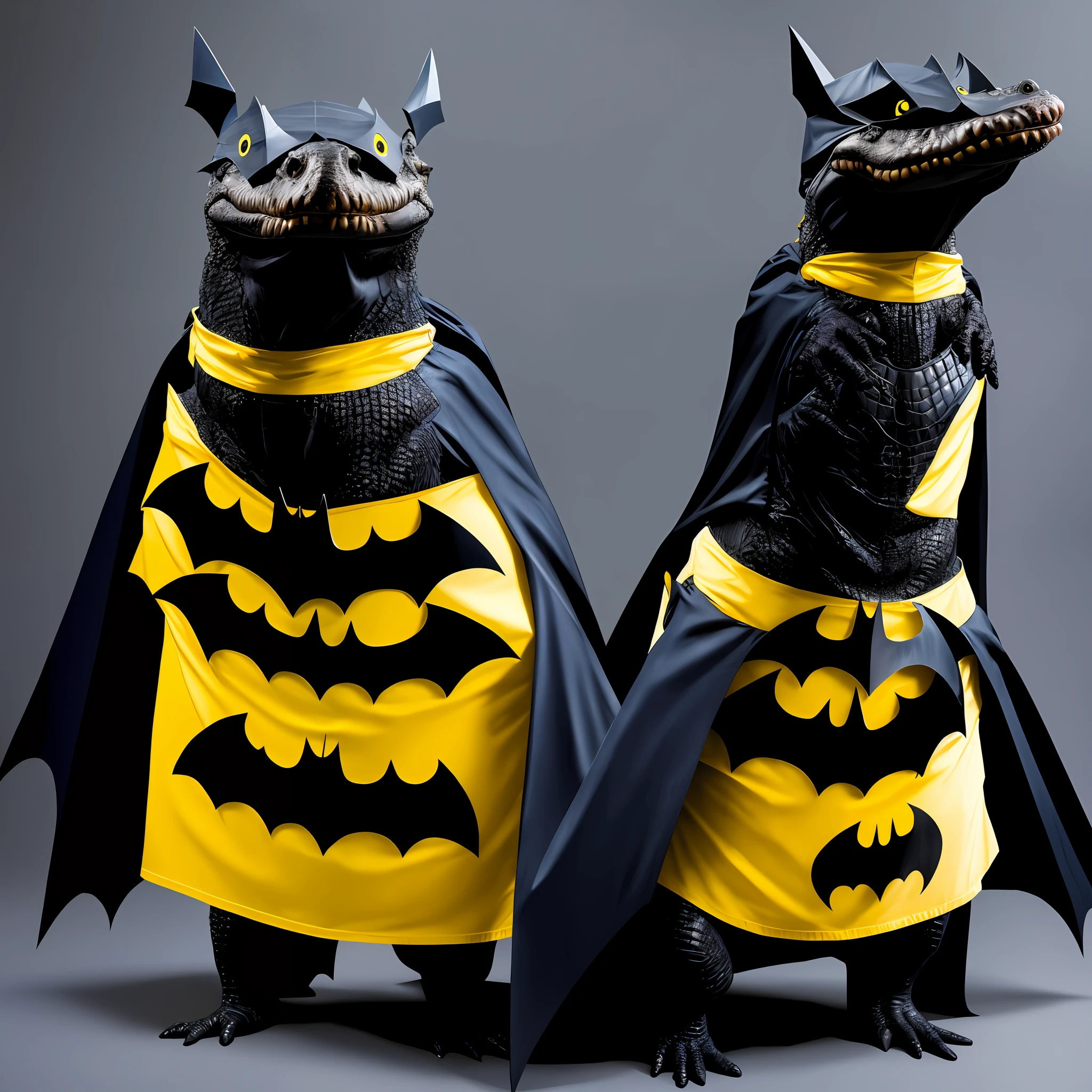 Crocodile dressed as Batman