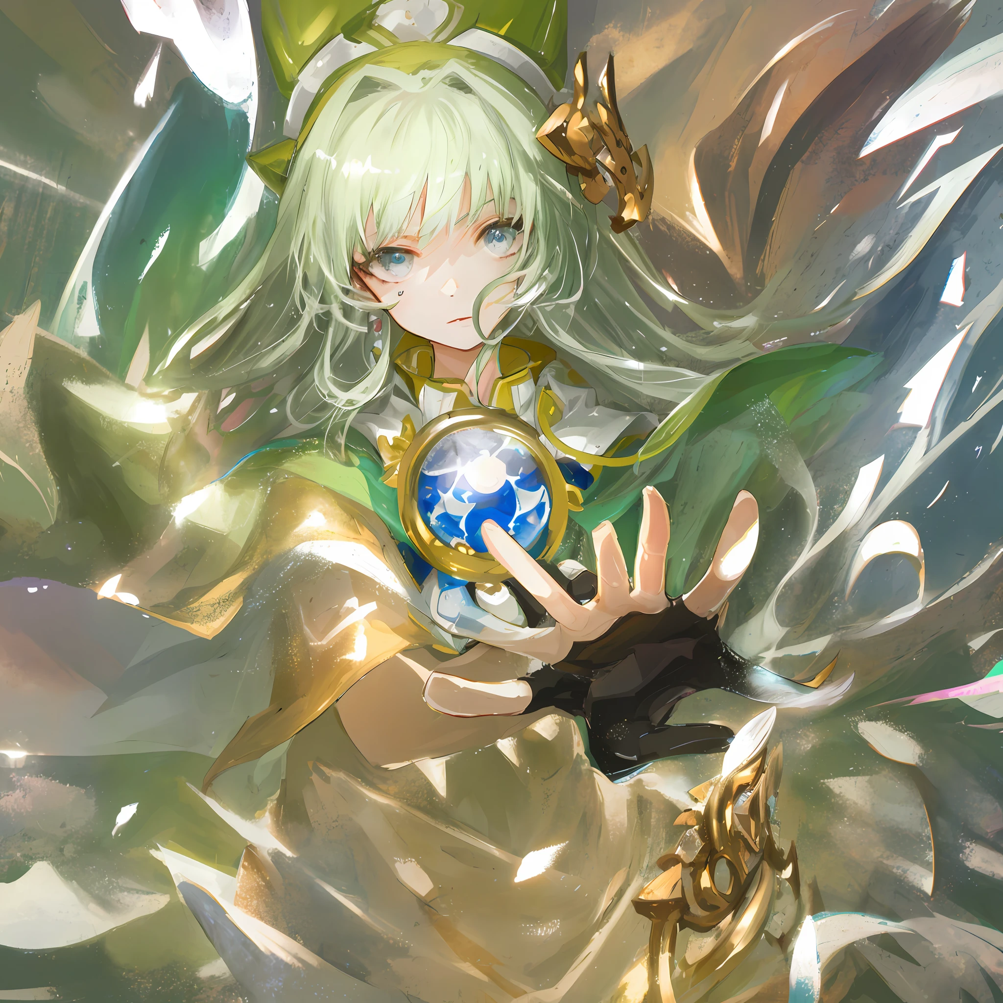 Dynamic pose, detailed face, detailed hair