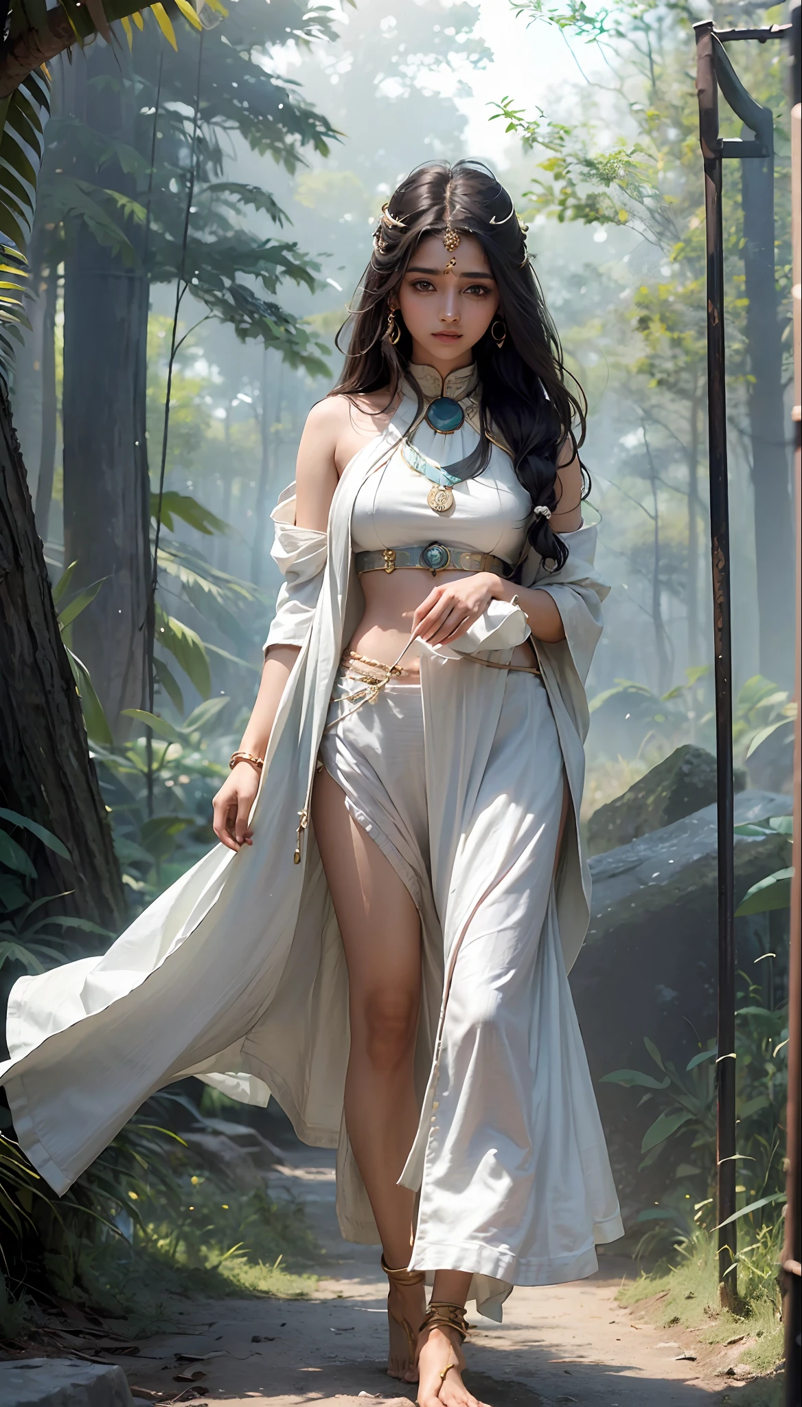 (1indiangirl:1.3),solo,__body-parts__,
official art, unity 8k wallpaper, ultra detailed, beautiful and aesthetic, beautiful, masterpiece, best quality,Fantastical Atmosphere, Calming Palette, Tranquil Mood, Soft Shading,
Miko priestess, charm spell, talisman familiar, shrine maiden duties,
