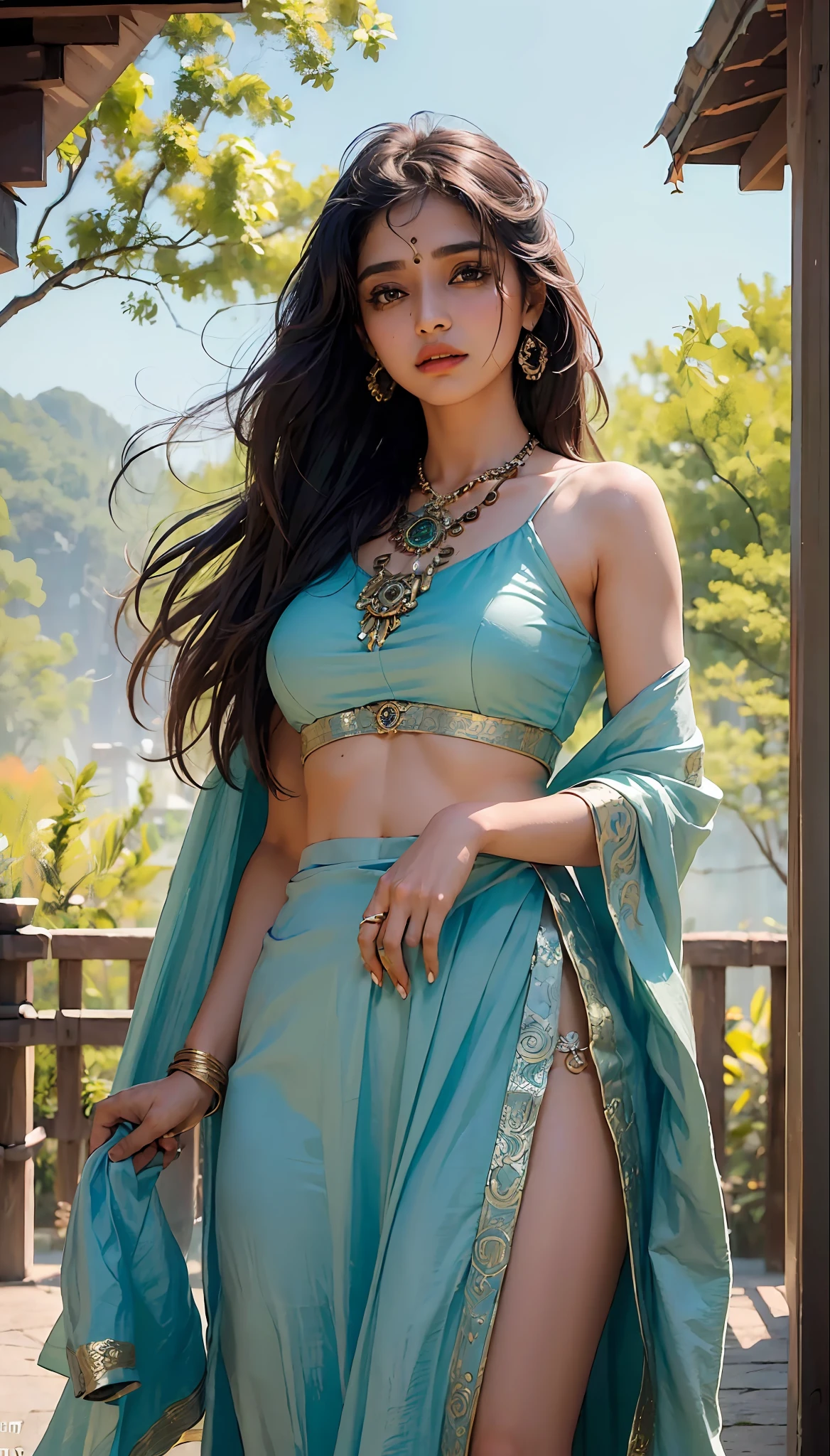 (1indiangirl:1.3),solo,__body-parts__,
official art, unity 8k wallpaper, ultra detailed, beautiful and aesthetic, beautiful, masterpiece, best quality,Fantastical Atmosphere, Calming Palette, Tranquil Mood, Soft Shading,
Miko priestess, charm spell, talisman familiar, shrine maiden duties,
