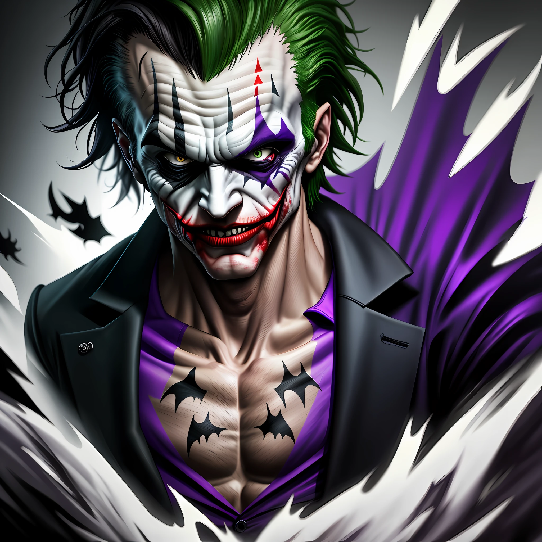 (ultra realistic) Joker fighting Batman, Insanity (4K)