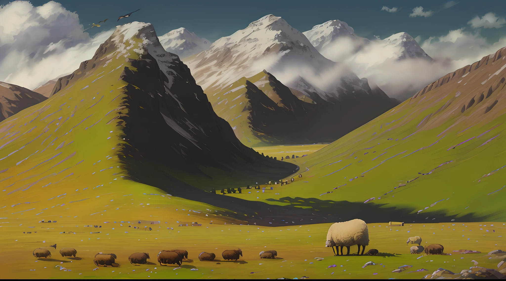 a sheep grazing next to Jesus Christ (more details)