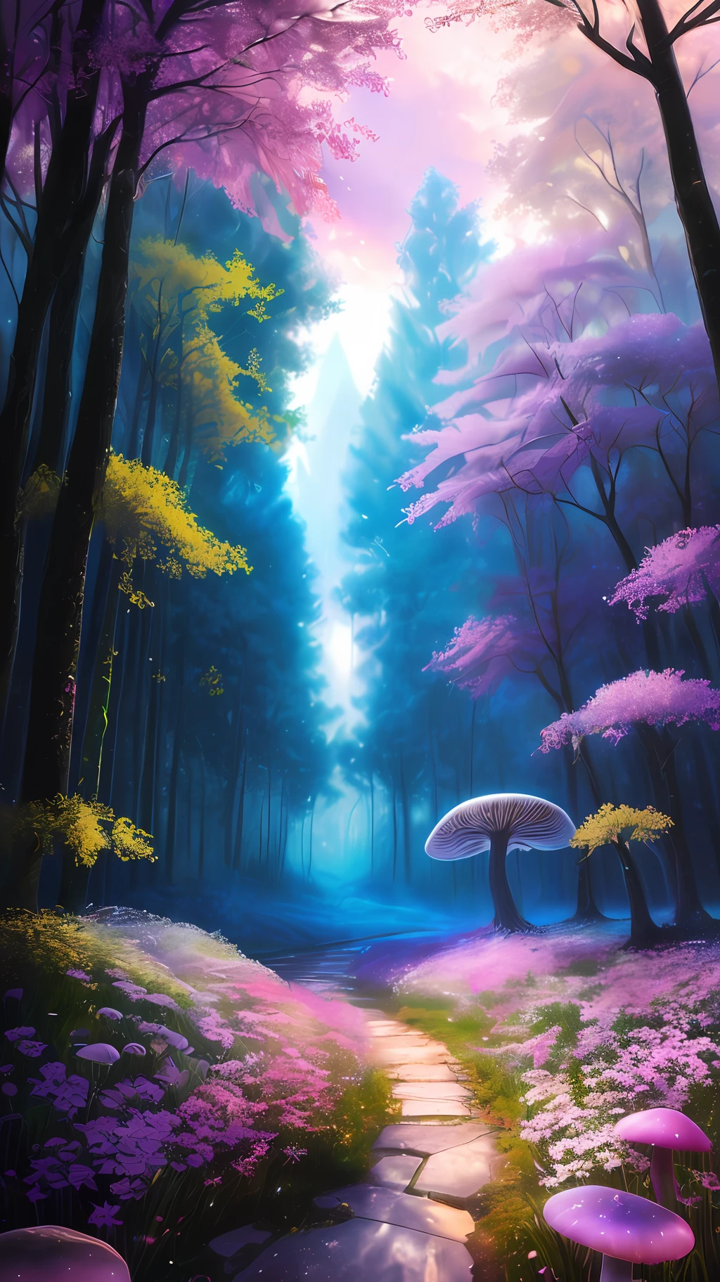 masterpiece, best quality, high quality,extremely detailed CG unity 8k wallpaper,

An enchanting and dreamy scene of a fantasy forest, with towering trees,

glowing mushrooms, and hidden fairy glens,

creating a sense of mystique and enchantment, artstation, digital illustration, intricate,

trending, pastel colors, oil paiting, award winning photography, Bokeh, Depth of Field,

HDR, bloom, Chromatic Aberration ,Photorealistic,extremely detailed,

trending on artstation, trending on CGsociety, Intricate, High Detail, dramatic,

art by midjourney