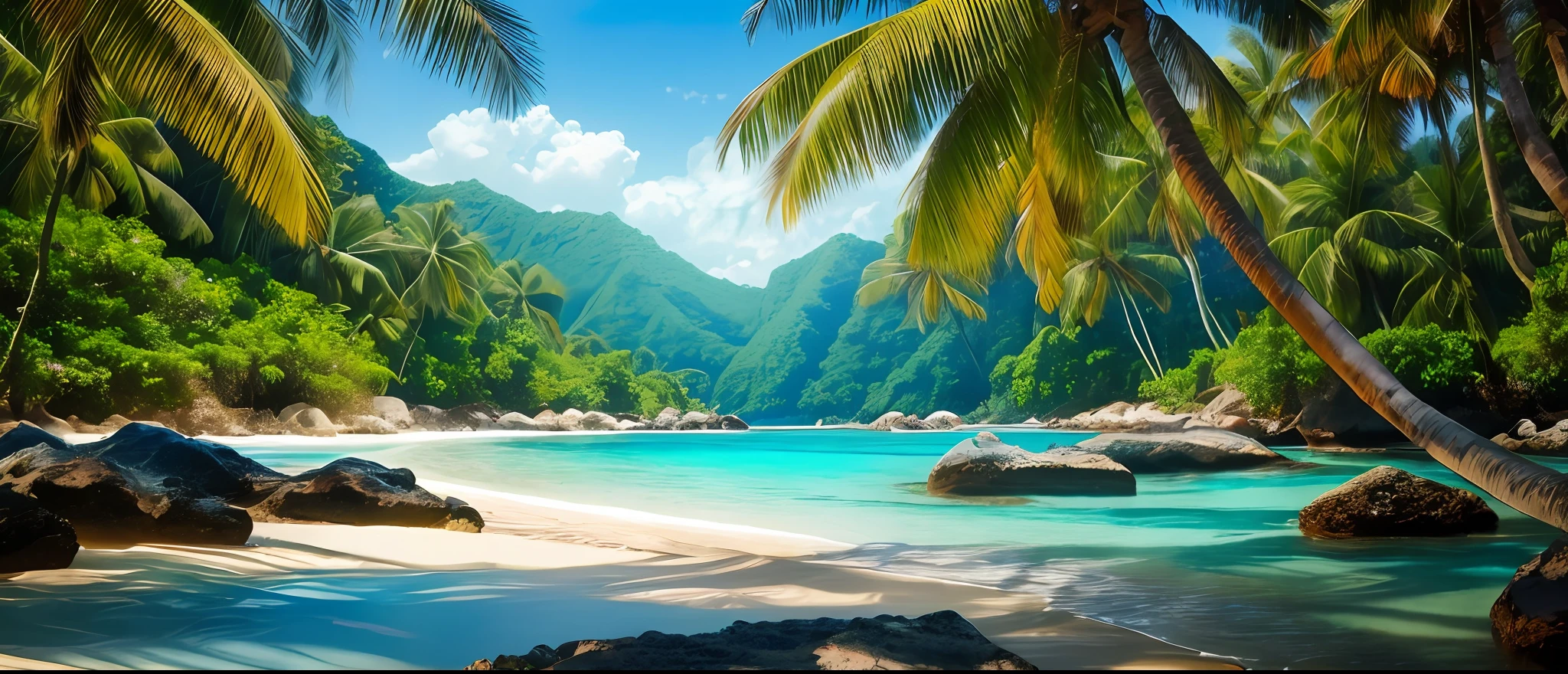 (photorealistic 8k RAW photo), of an amazing breath taking tropical landscape, (no human), HDR, realism, (masterpiece), (best quality), highly detailed skin, insanely detailed, absurdres, HDR,  sharp,  perfect focus, bokeh,