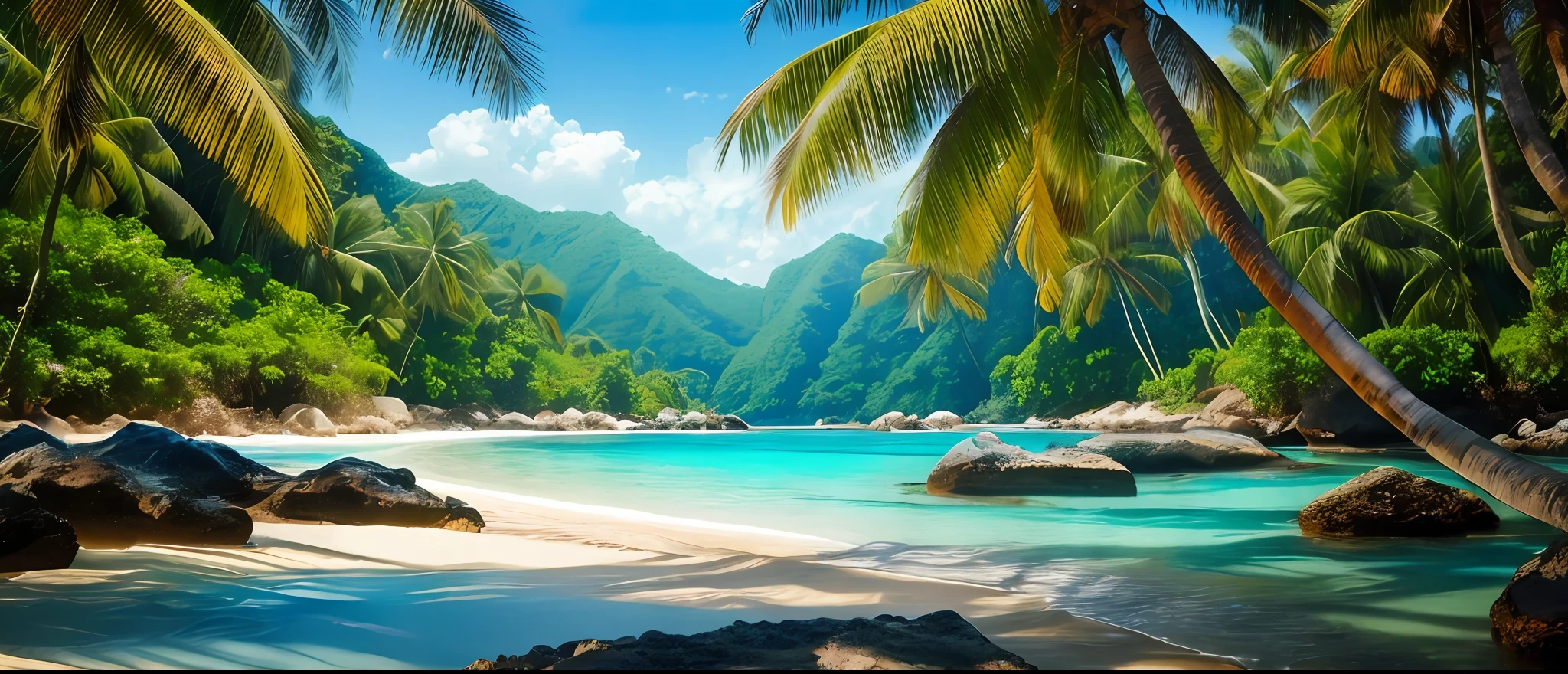 (photorealistic 8k RAW photo), of an amazing breath taking tropical landscape, (no human), HDR, realism, (masterpiece), (best quality), highly detailed skin, insanely detailed, absurdres, HDR, sharp, perfect focus, bokeh,