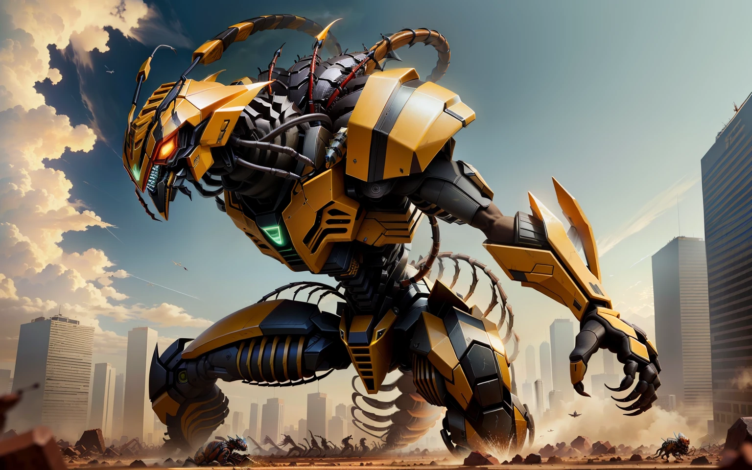 predator hunter insectoid on the attack, Anthill, giant, 4k, growling