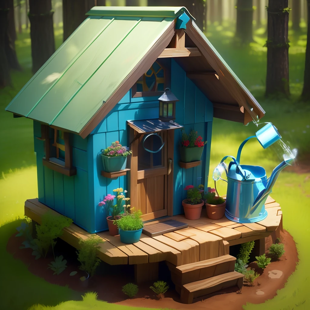 tiny house watering can anthill-mystical-4k-