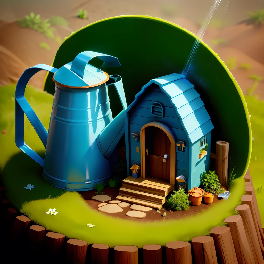 tiny house watering can anthill-mystical-4k-