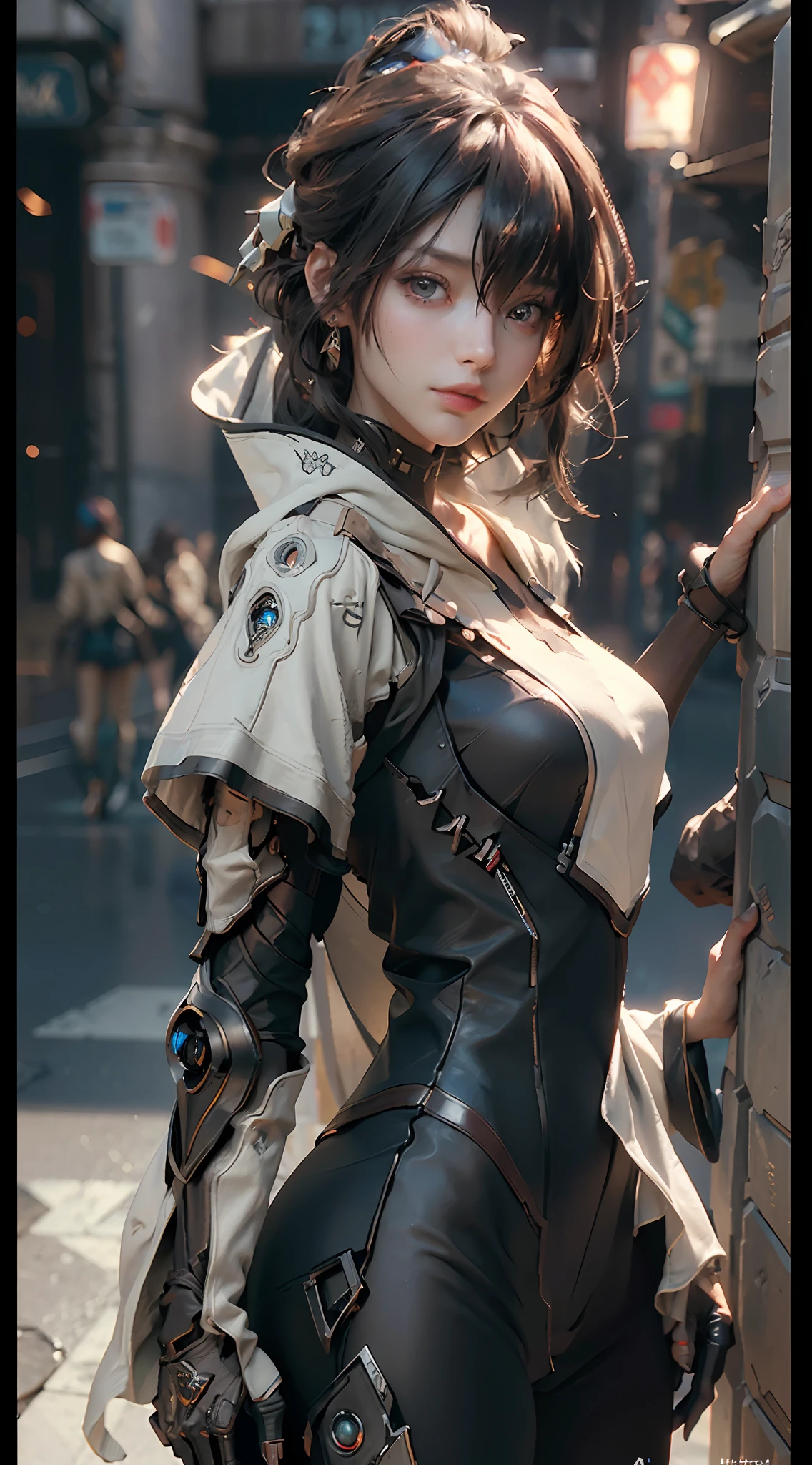 ((Best quality)), ((masterpiece)), (detailed:1.4), 3D, an image of a beautiful cyberpunk female,HDR (High Dynamic Range),Ray Tracing,NVIDIA RTX,Super-Resolution,Unreal 5,Subsurface scattering,PBR Texturing,Post-processing,Anisotropic Filtering,Depth-of-field,Maximum clarity and sharpness,Multi-layered textures,Albedo and Specular maps,Surface shading,Accurate simulation of light-material interaction,Perfect proportions,Octane Render,Two-tone lighting,Wide aperture,Low ISO,White balance,Rule of thirds,8K RAW,