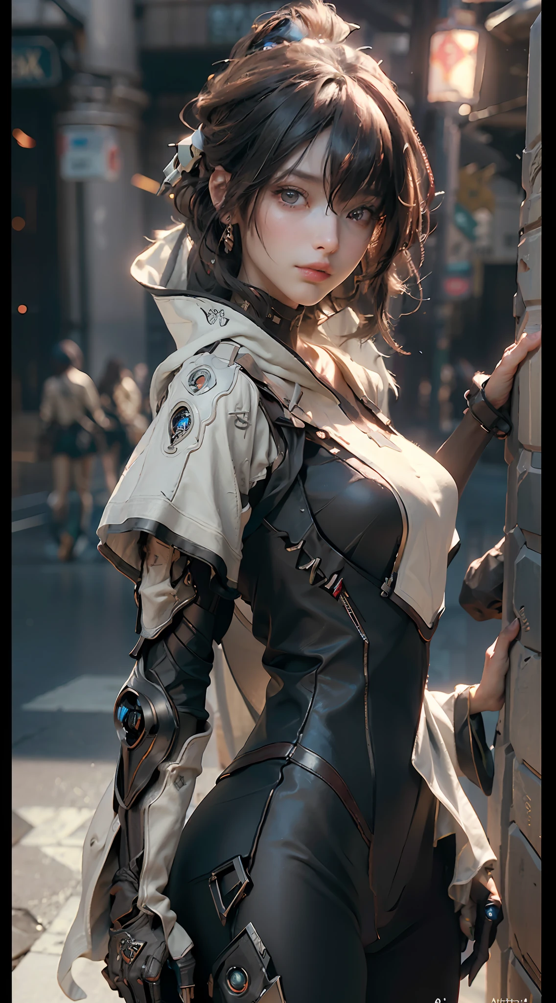 ((Best quality)), ((masterpiece)), (detailed:1.4), 3D, an image of a beautiful cyberpunk female,HDR (High Dynamic Range),Ray Tracing,NVIDIA RTX,Super-Resolution,Unreal 5,Subsurface scattering,PBR Texturing,Post-processing,Anisotropic Filtering,Depth-of-field,Maximum clarity and sharpness,Multi-layered textures,Albedo and Specular maps,Surface shading,Accurate simulation of light-material interaction,Perfect proportions,Octane Render,Two-tone lighting,Wide aperture,Low ISO,White balance,Rule of thirds,8K RAW,