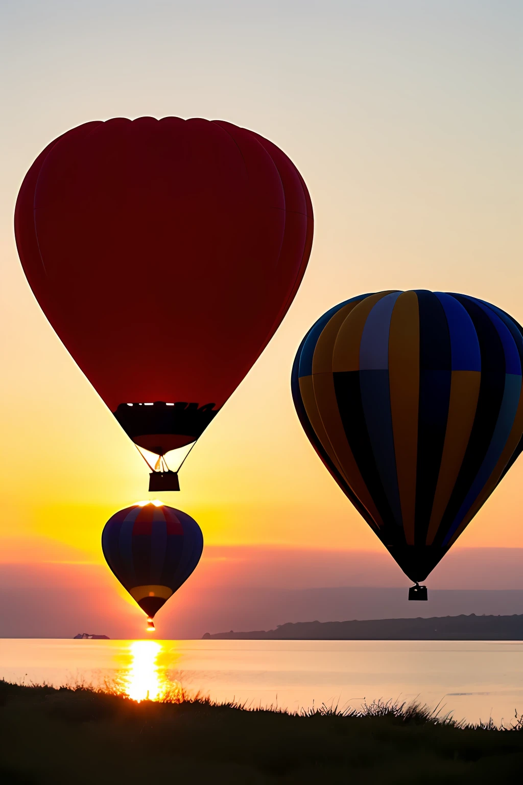 Bladder balloons in the late afternoon sunset