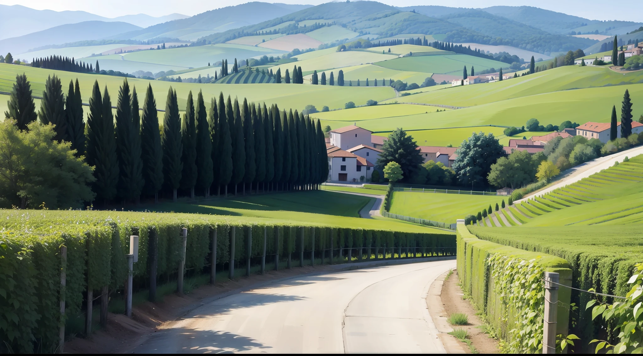 Tuscany, winery, landscape, beautiful, summer, depth of field