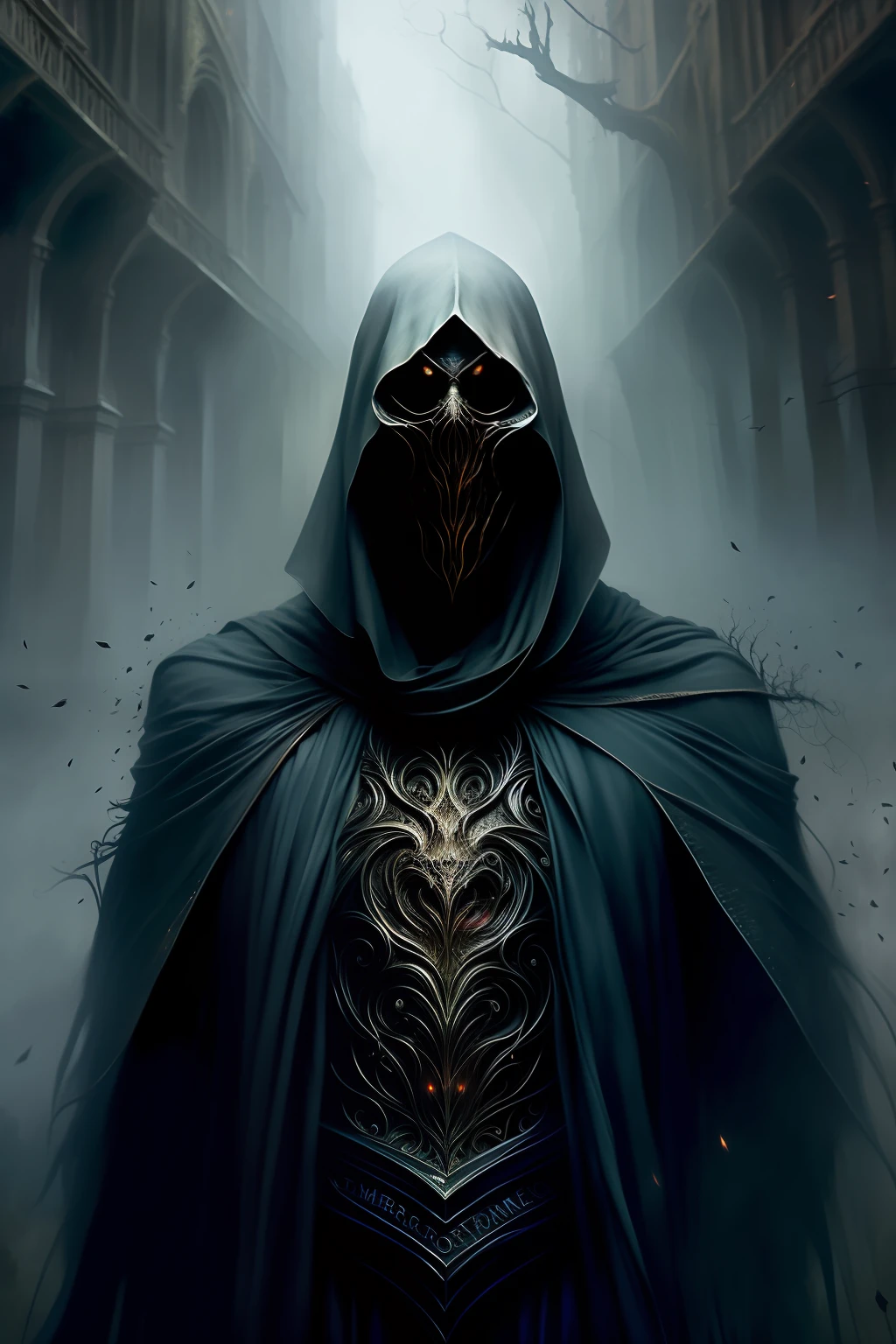 portrait of hyperdetailed terrifying dementor from harry potter, cinematic shot on canon 5d, ultra realistic skin, accurate hands, Steve Henderson, Fabian Perez, Henry Asencio, Jeremy Mann, Marc Simonetti, fantasy, magical, horror atmosphere