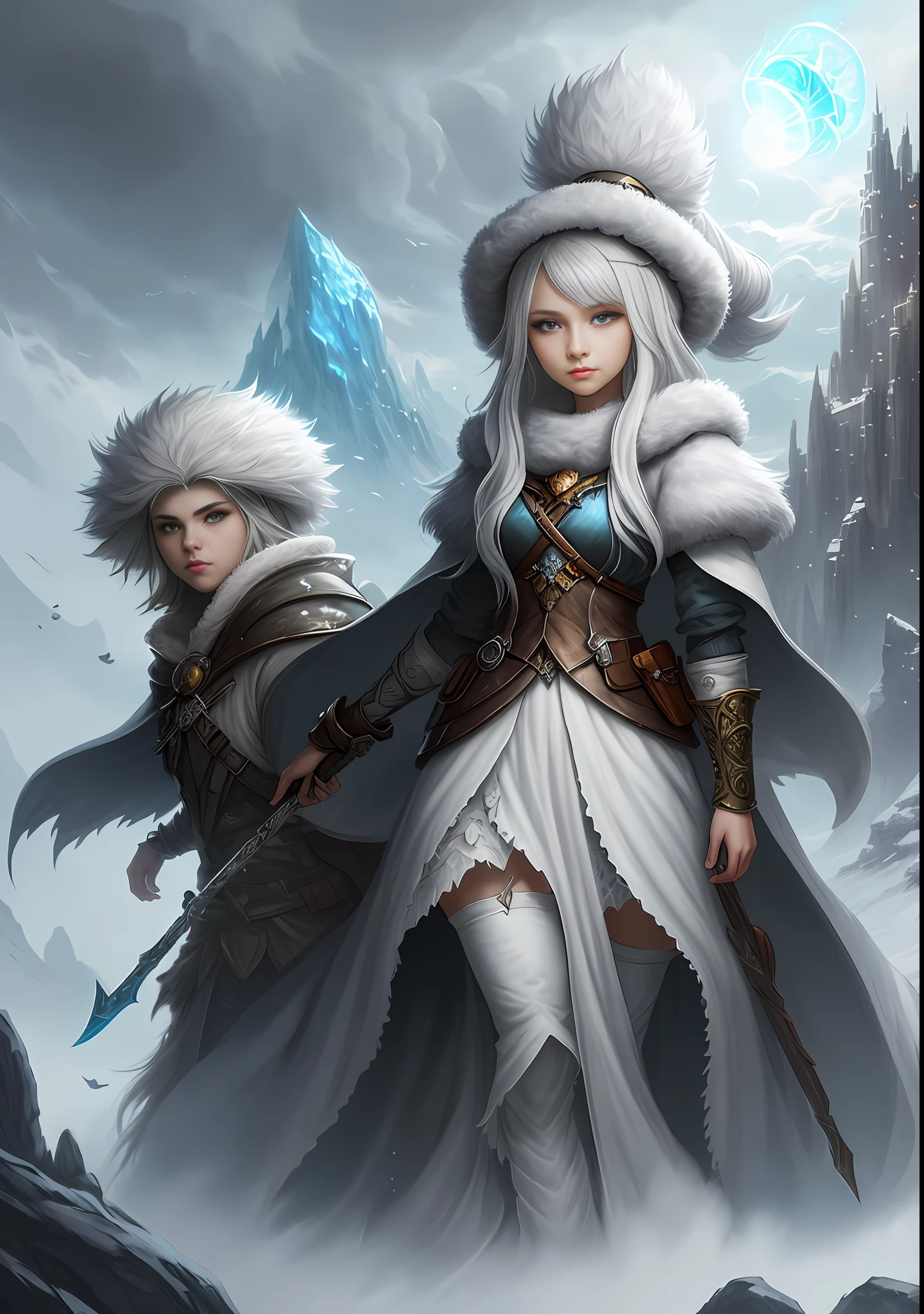 Young woman with ashen hair in fluffy outfit and fluffy hat, Fantasy Character Art, Awesome Character Art, Epic Fantasy Character Art, HD Fantasy Art, Epic Exquisite Character Art, Realistic Fantasy Artwork, Fantasy Woman, Epic Fantasy Art Style HD, Fantasy Character, Digital Fantasy Art), Fantasy Style Art, Detailed Fantasy Art, High Quality Fantasy Art, Fantasy Outfit, Digital 2D Fantasy Art