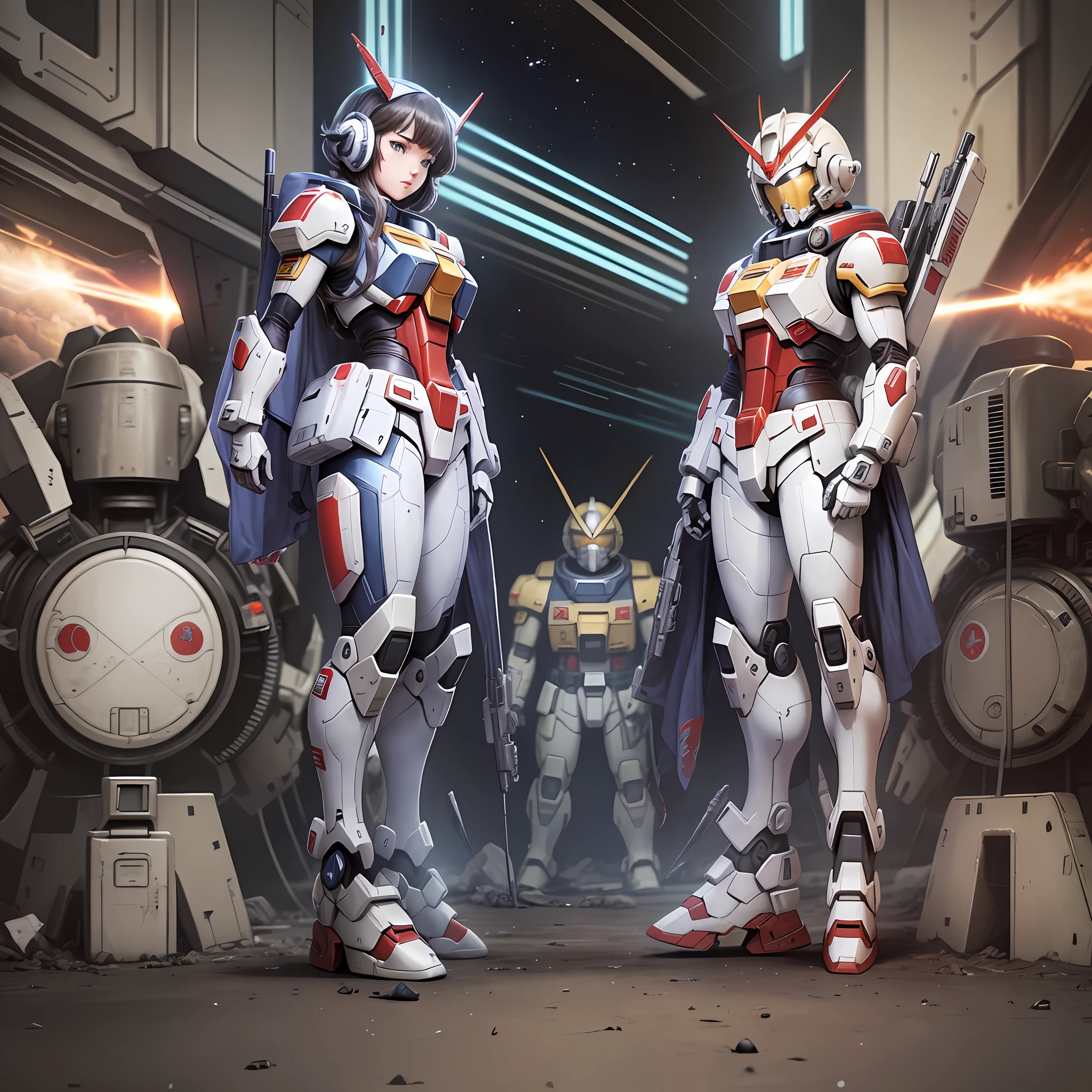 - Gundam Mobile Suit War, a war in space between mecha, eapaço, spaceships, gunshots and bombs