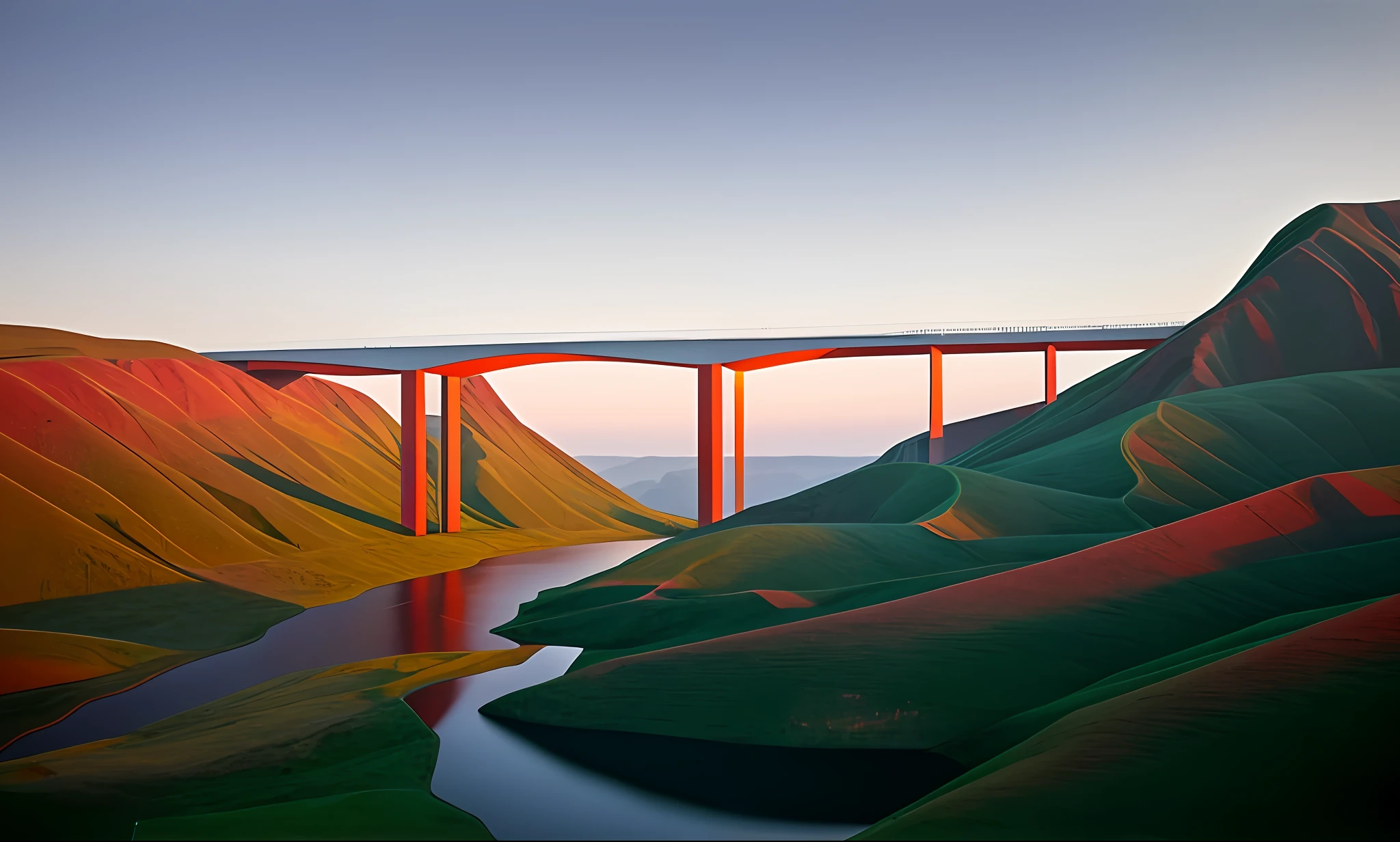 The theme of the 300-meter cross-mountain bridge is modern technology integration: this theme can emphasize the combination of bridge design and modern technological elements of the coke-chrome integration project. Using advanced materials and innovative designs, it shows the power and futuristic sense of technology