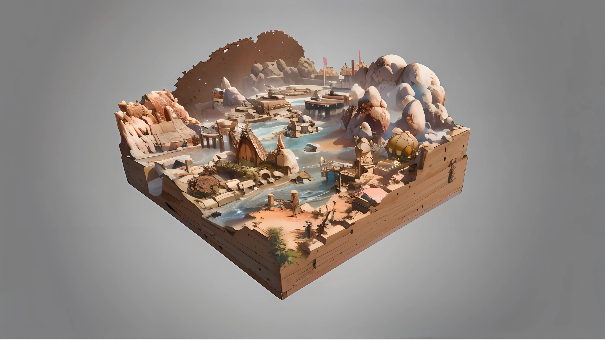 Island, sand table, scene concept design