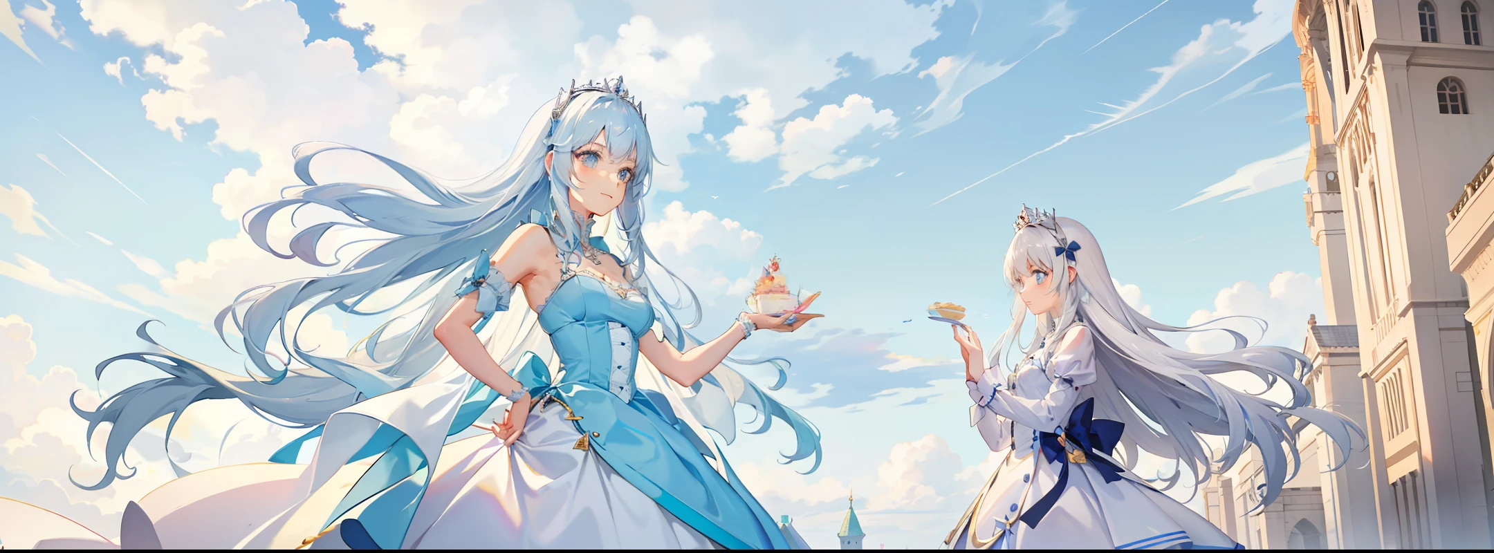 Princess selling cake in the sky
