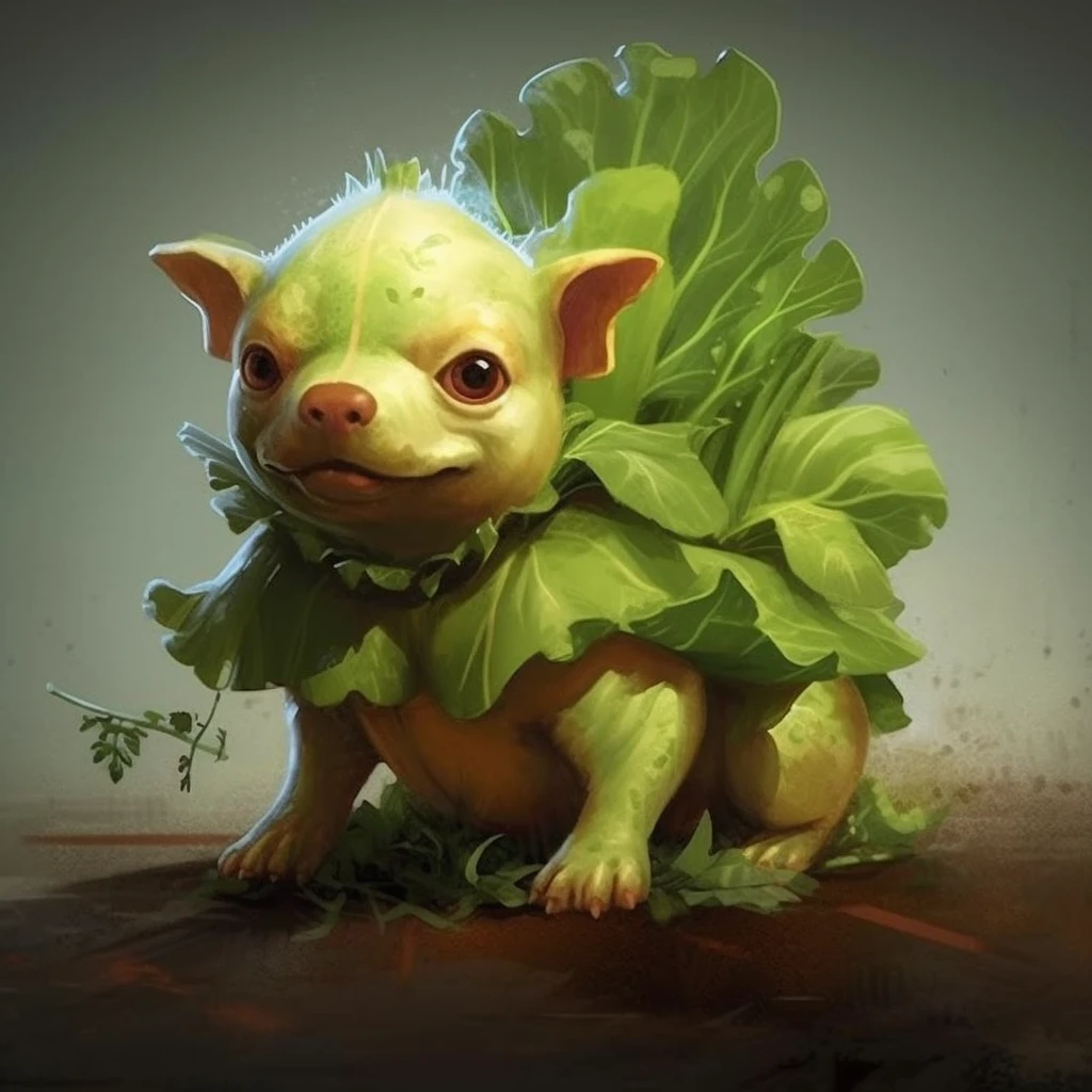 Vegetable dogs, cute, plants, fantasy creatures