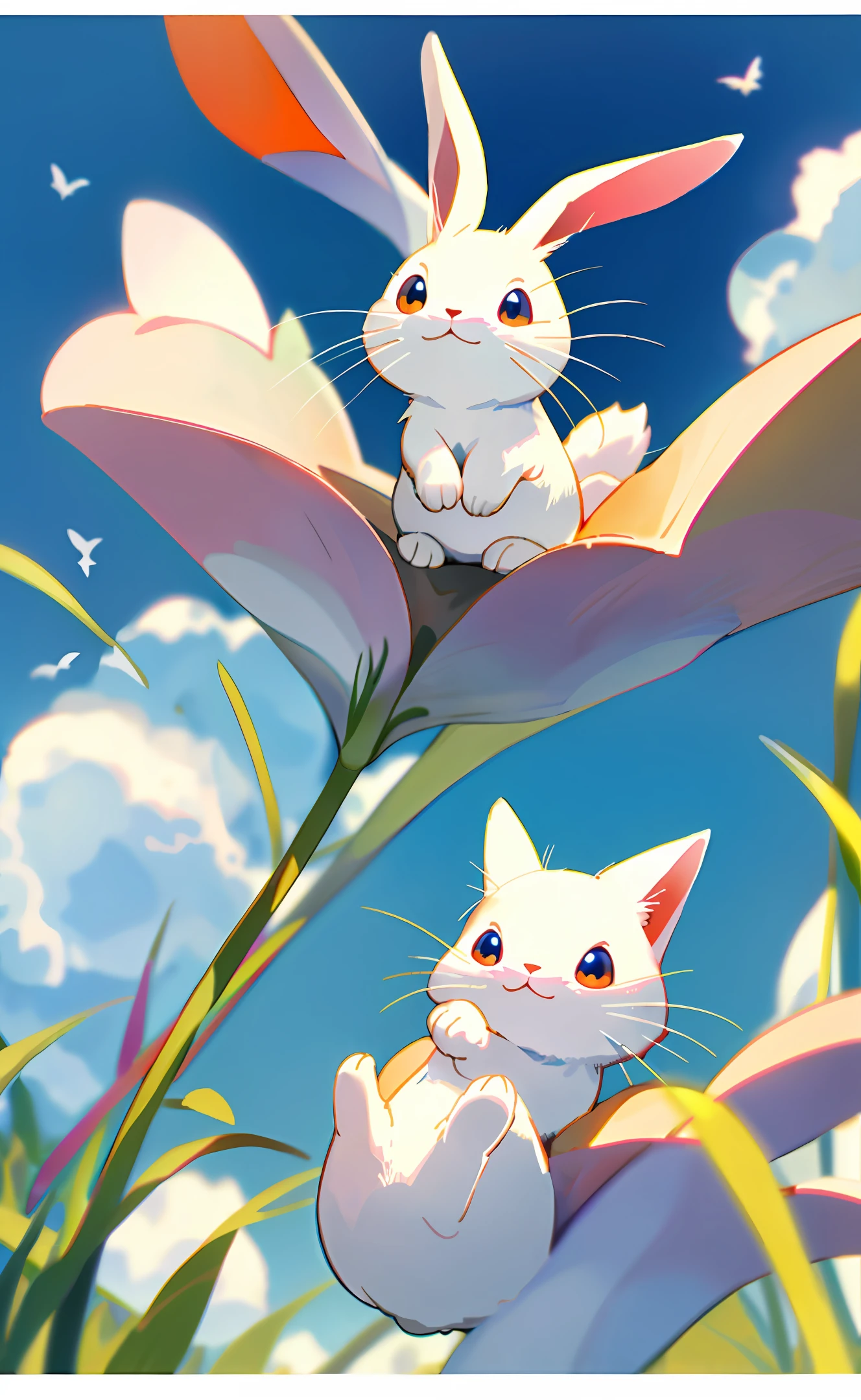 Little rabbit loves mew