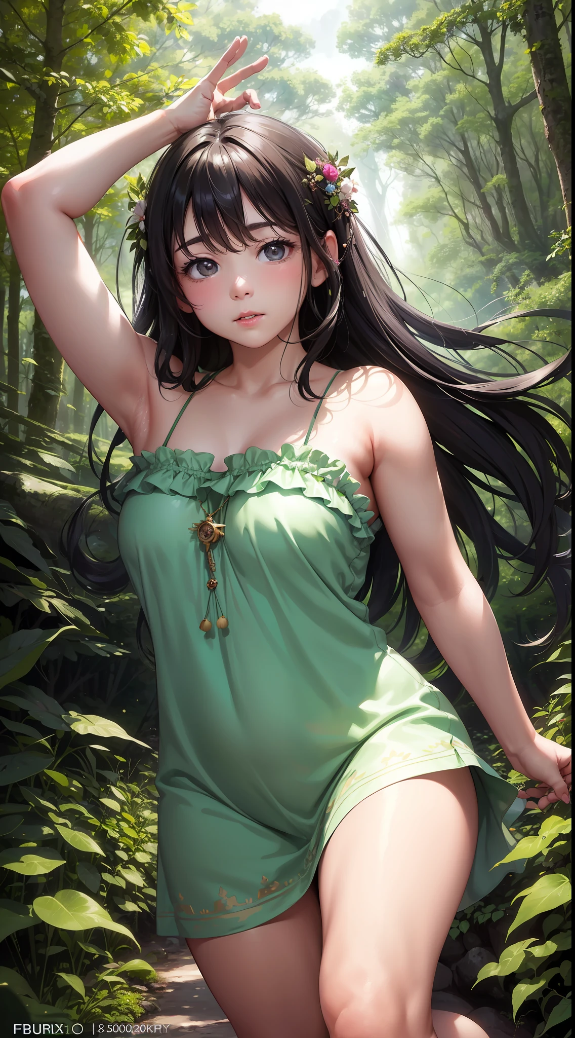 Pudgy, cute, photo of chibi chubby fairy, tunic dresses, fantastic, forest scape, fairies fly away, glow light, arms up, skin folds, hairy armpit, hairy armpits, analog style, skin folds, soft light, complex, abstract beauty, detailed, (highly detailed, hyperdetailed, intricate), 50mm wide angle lens, F2.8 aperture, deep focus, (RAW), ((8k, RAW photo, best quality, masterpiece:1.2)), (realistic, photo-realistic:1.37), (Fujifilm XT3),