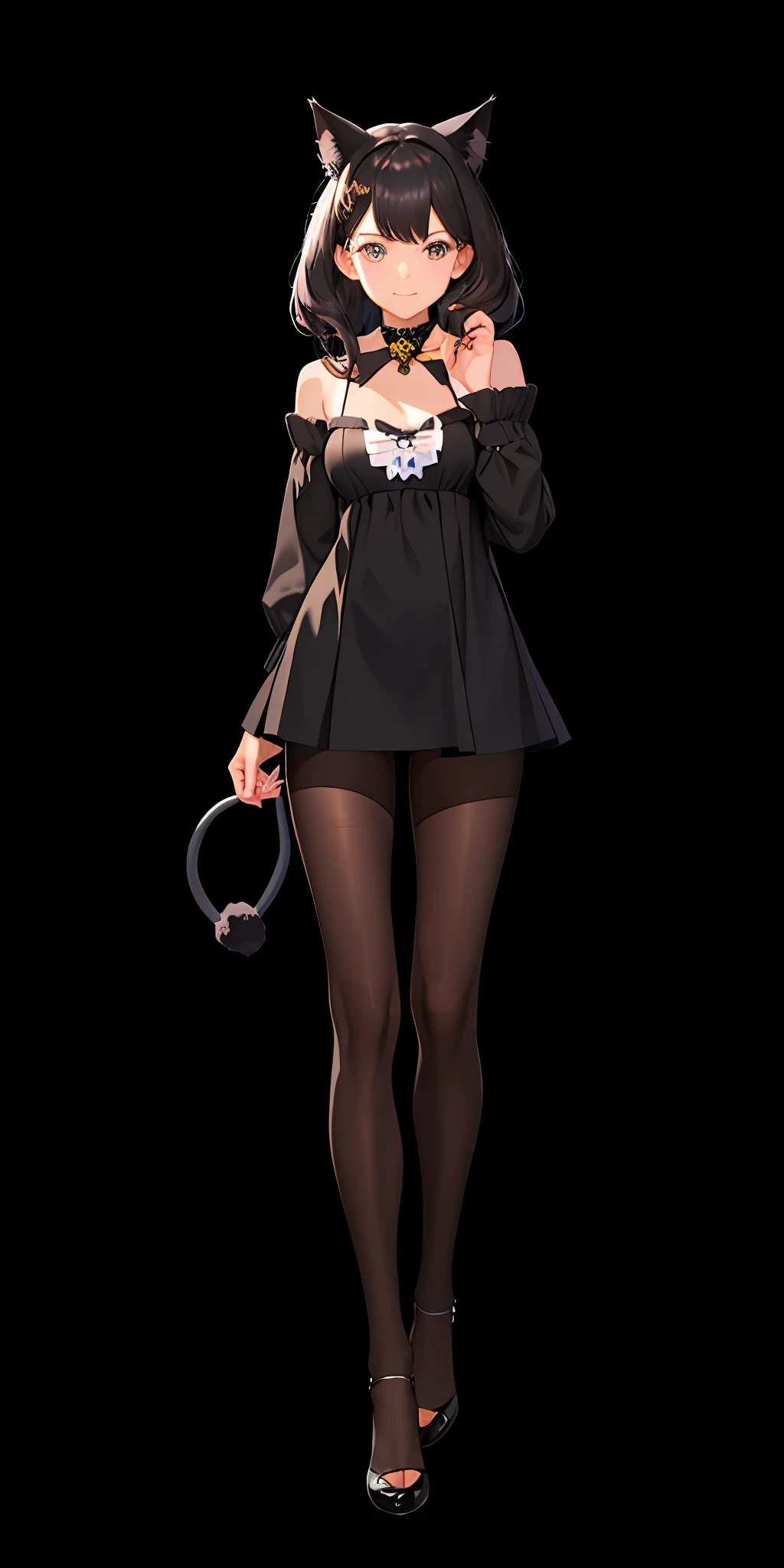 cute black cat, super realistic