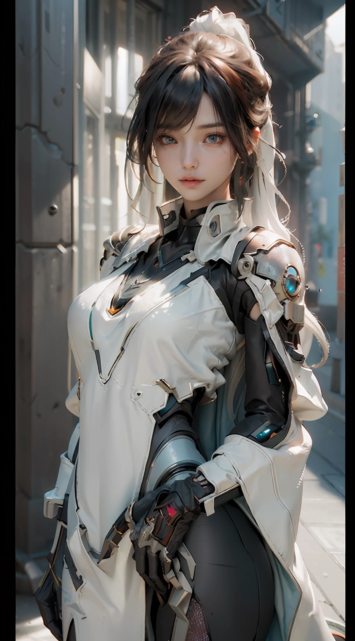 ((Best quality)), ((masterpiece)), (detailed:1.4), 3D, an image of a beautiful cyberpunk female,HDR (High Dynamic Range),Ray Tracing,NVIDIA RTX,Super-Resolution,Unreal 5,Subsurface scattering,PBR Texturing,Post-processing,Anisotropic Filtering,Depth-of-field,Maximum clarity and sharpness,Multi-layered textures,Albedo and Specular maps,Surface shading,Accurate simulation of light-material interaction,Perfect proportions,Octane Render,Two-tone lighting,Wide aperture,Low ISO,White balance,Rule of thirds,8K RAW,