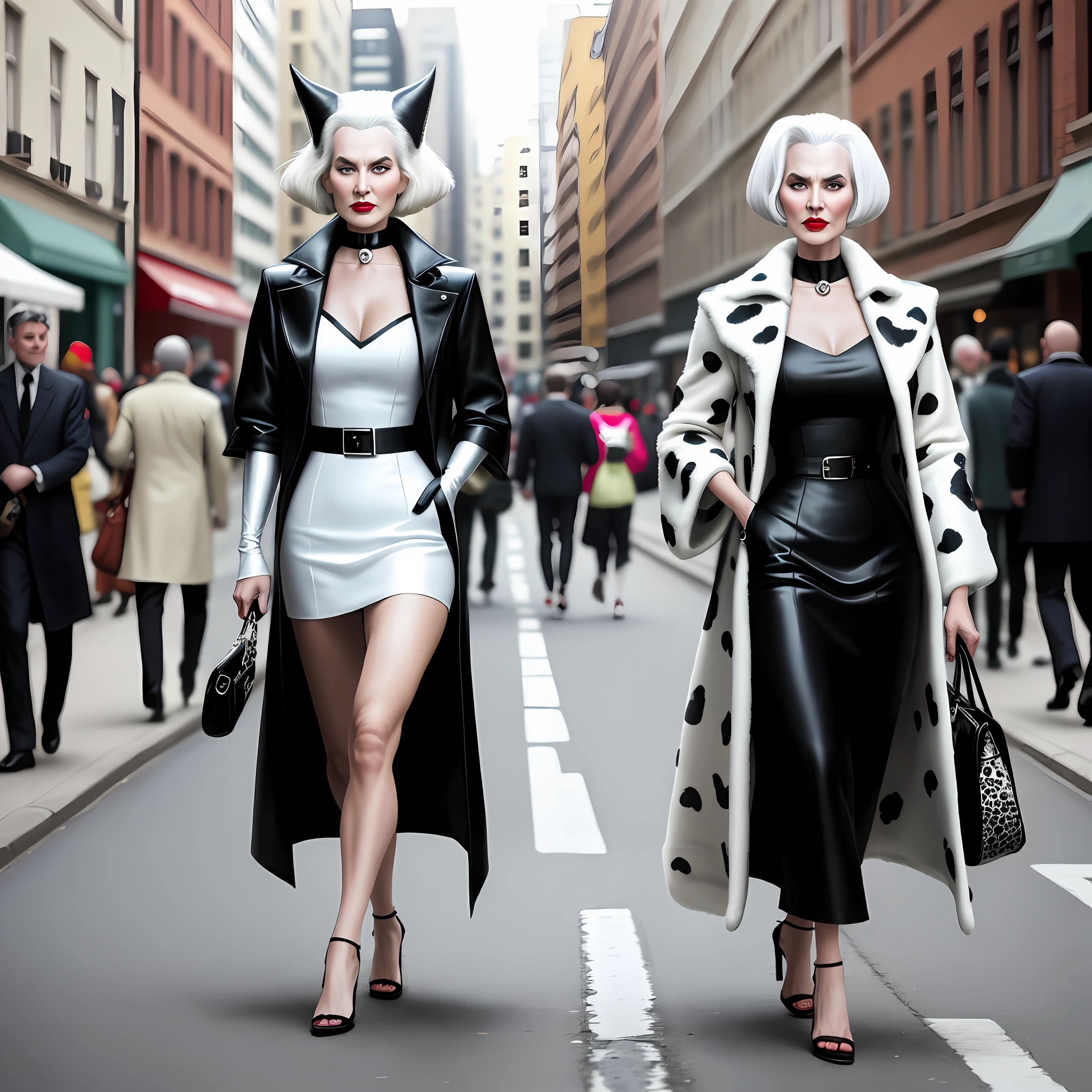 Cruella walking down the street