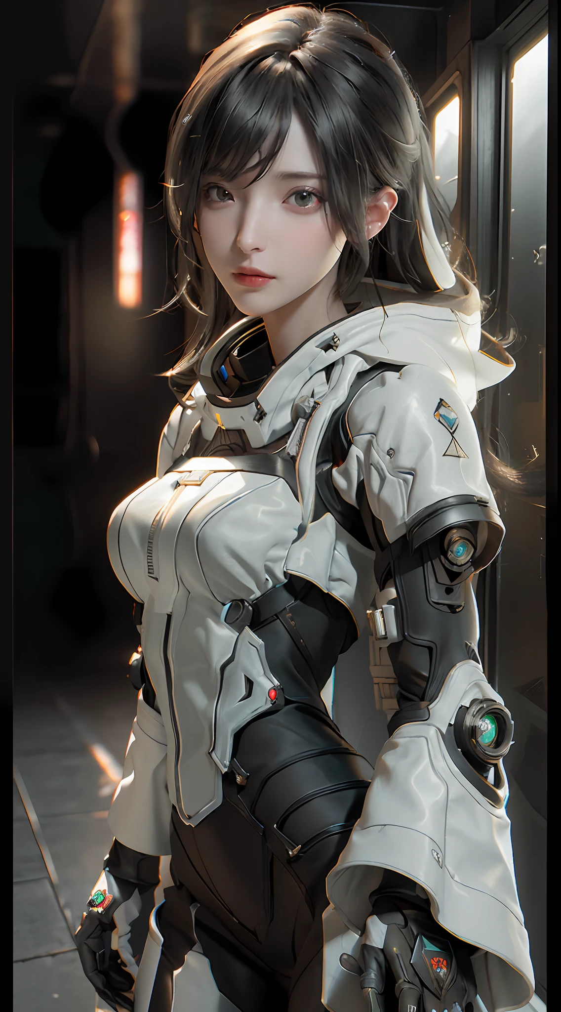 ((Best quality)), ((masterpiece)), (detailed:1.4), 3D, an image of a beautiful cyberpunk female,HDR (High Dynamic Range),Ray Tracing,NVIDIA RTX,Super-Resolution,Unreal 5,Subsurface scattering,PBR Texturing,Post-processing,Anisotropic Filtering,Depth-of-field,Maximum clarity and sharpness,Multi-layered textures,Albedo and Specular maps,Surface shading,Accurate simulation of light-material interaction,Perfect proportions,Octane Render,Two-tone lighting,Wide aperture,Low ISO,White balance,Rule of thirds,8K RAW,