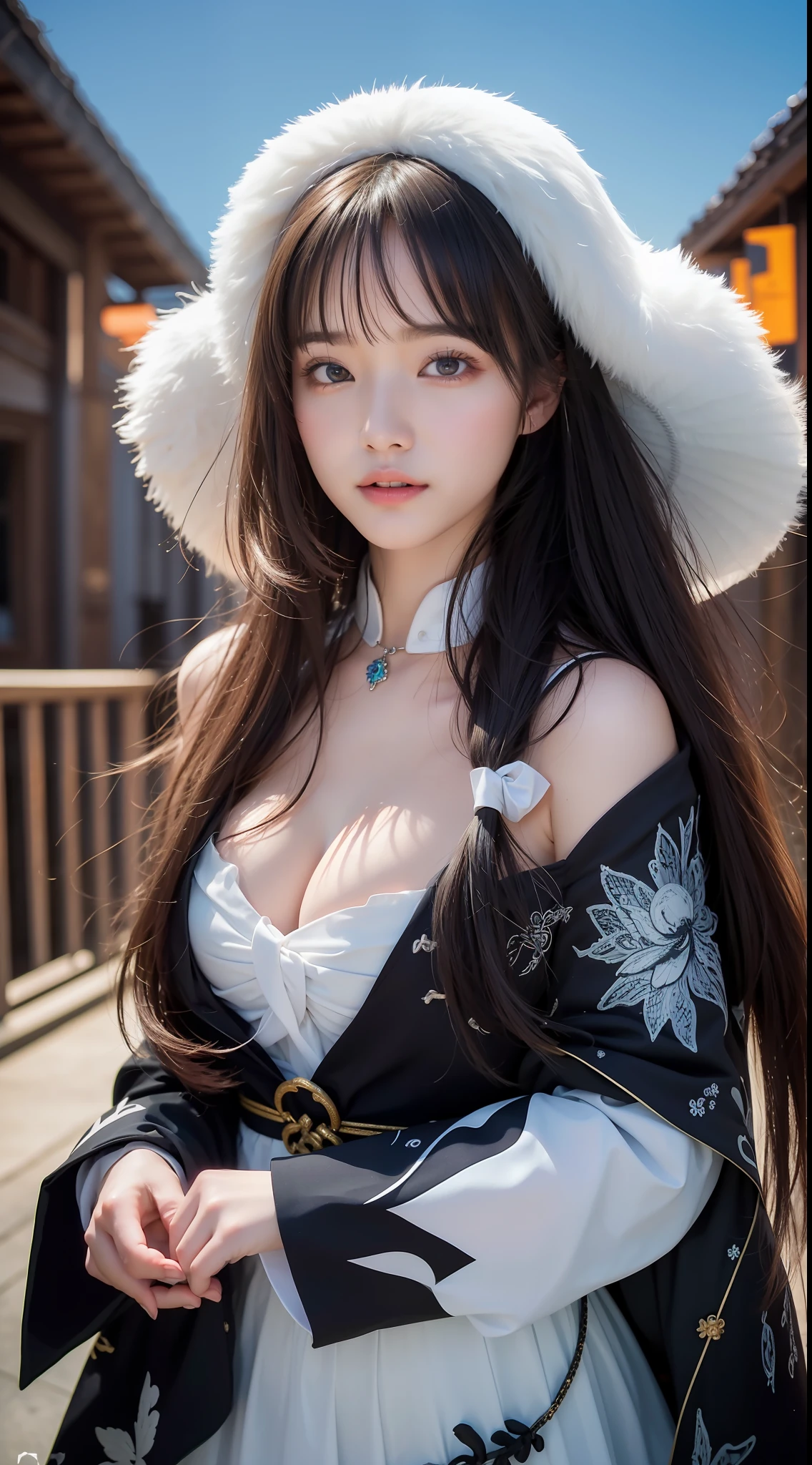 (8k, RAW photo:1.2), best quality, ultra high res,dramatic angle,(fluttered detailed color splashs), (illustration),(((1 girl))),(long hair),(rain:0.9), (头饰:1.4),少女身边有一座古宫,汉服,(重点),彩色水墨画,(泼彩),泼彩,(((colorful))),(素描:0.8) , Masterpiece, best quality, beautiful painted, highly detailed,(denoising:0.6),[splash ink],((ink refraction)), (beautiful detailed sky),moon,highly,detaild,(masterpiece, best quality, extremely detailed） CG unity 8k壁纸，杰作，最好的质量，超详细），（石蒜），