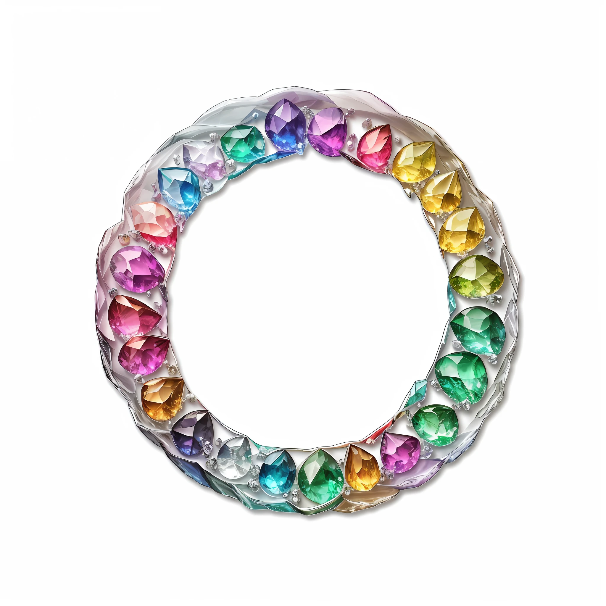 Capture, seven-colored gemstones, swirling, crystal clear, multicolored, translucent
