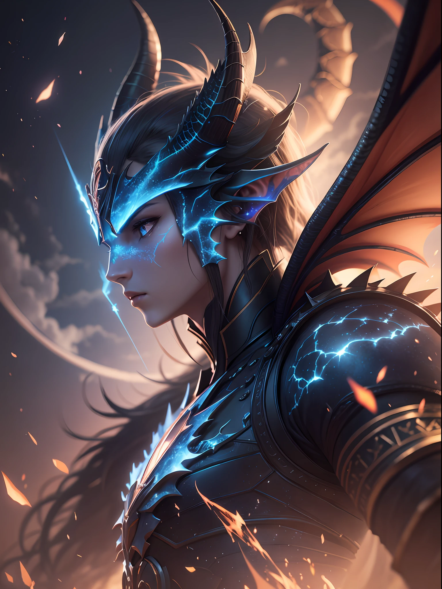 Dragons, Sky, Stars, Movie Lighting, Octane Rendering, Moody Lights, Octane Rendering, --ar 3:4 --Niji 5 --S 40