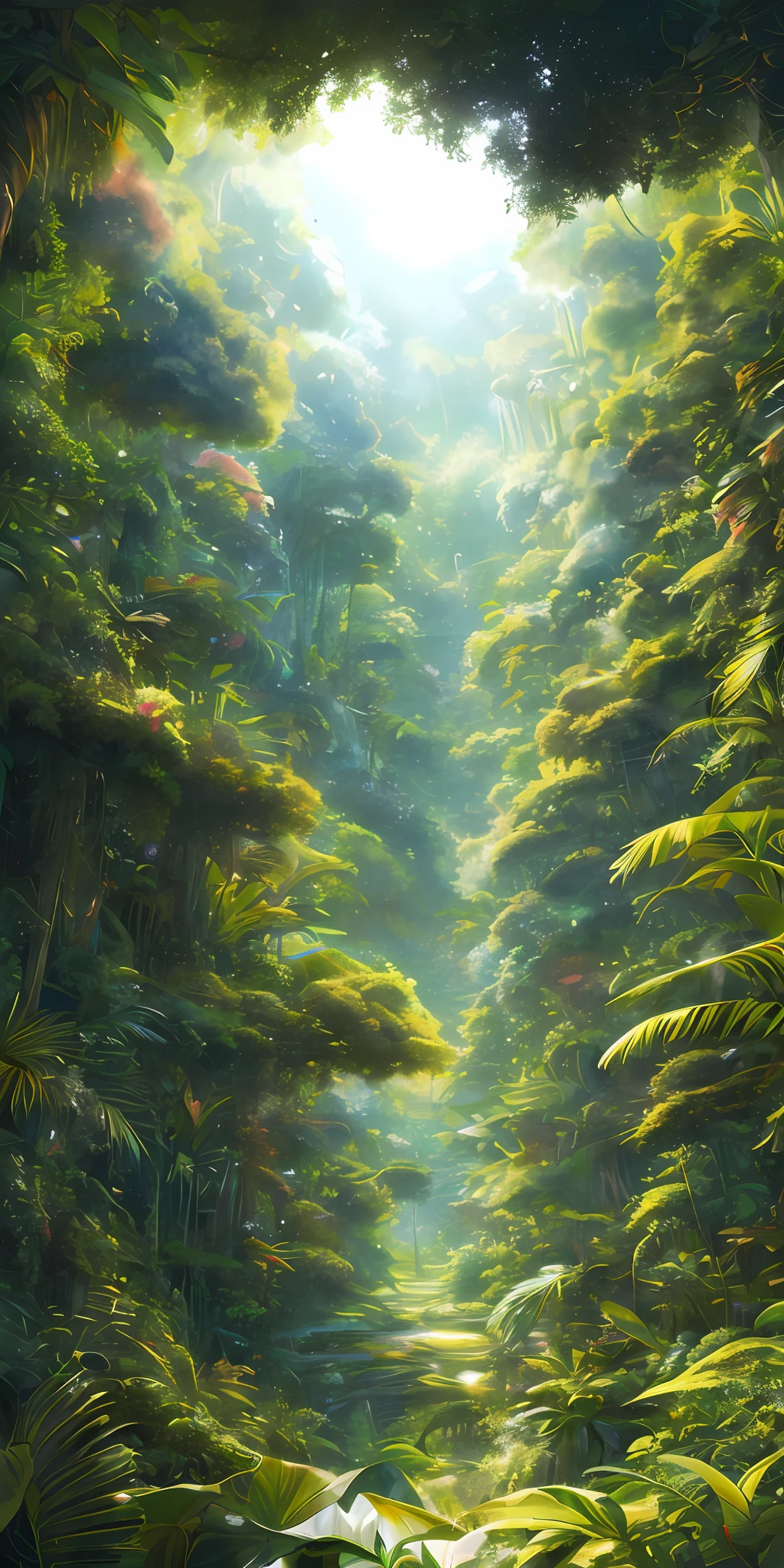 A detailed and intricate digital illustration of a dense jungle full of exotic flora and fauna, with sunlight filtering through the canopy creating a dappled effect. Yoshitaka Amano and Hayao Miyazaki&#39;s style, masterpieces, proportions, details, art station trends, beautiful lighting, realistic, intricate, award winning, 4k, highest quality award winning, 4K digital painting in the style of Yoshitaka Amano. A detailed and intricate depiction of the zombie apocalypse, masterfully capturing the chaos and drama of the scene. Beautiful lighting and cinematic composition make this piece a true masterpiece, trending on artstation