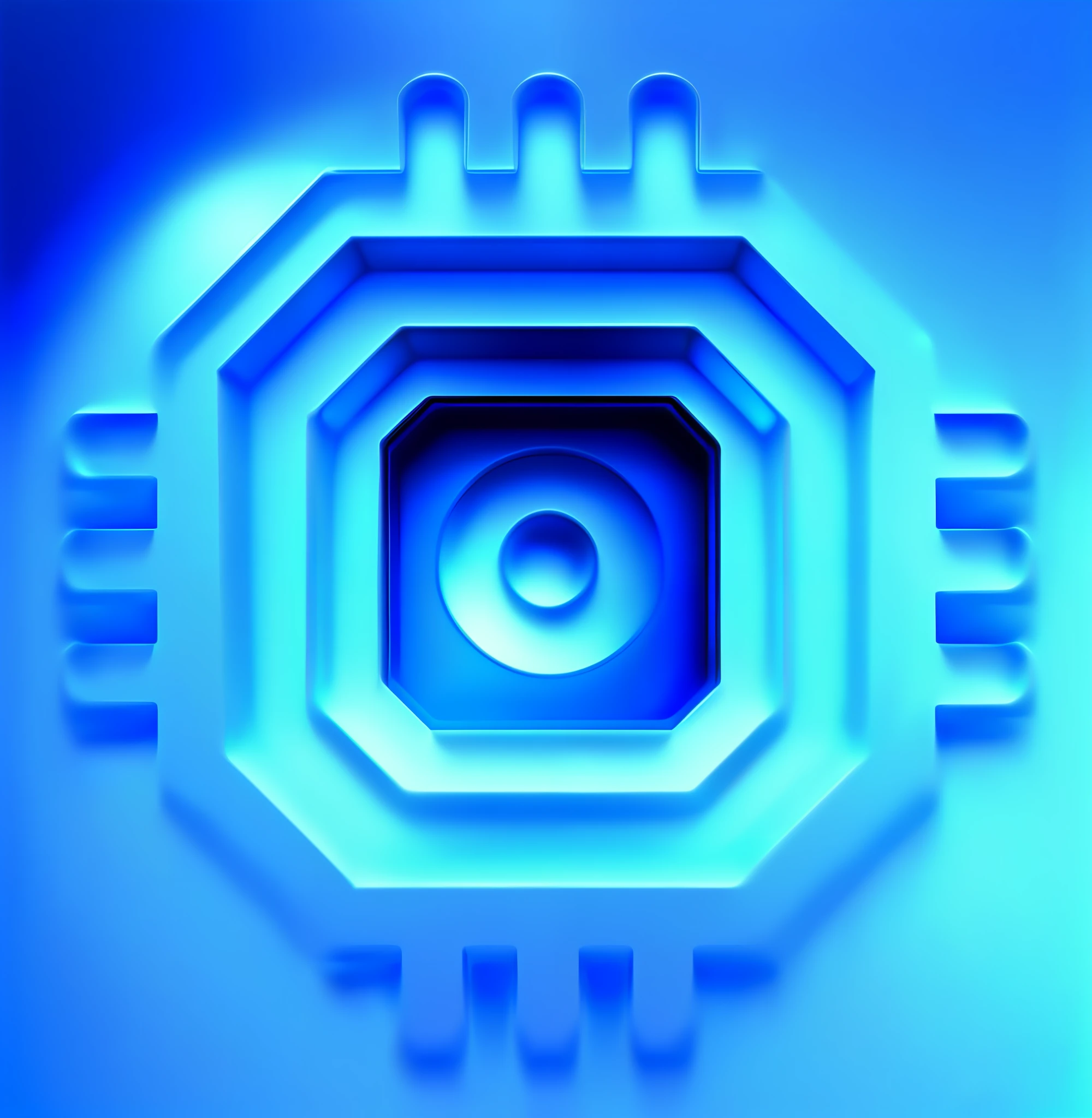 Tech, blue, industrial, 3D, icon design