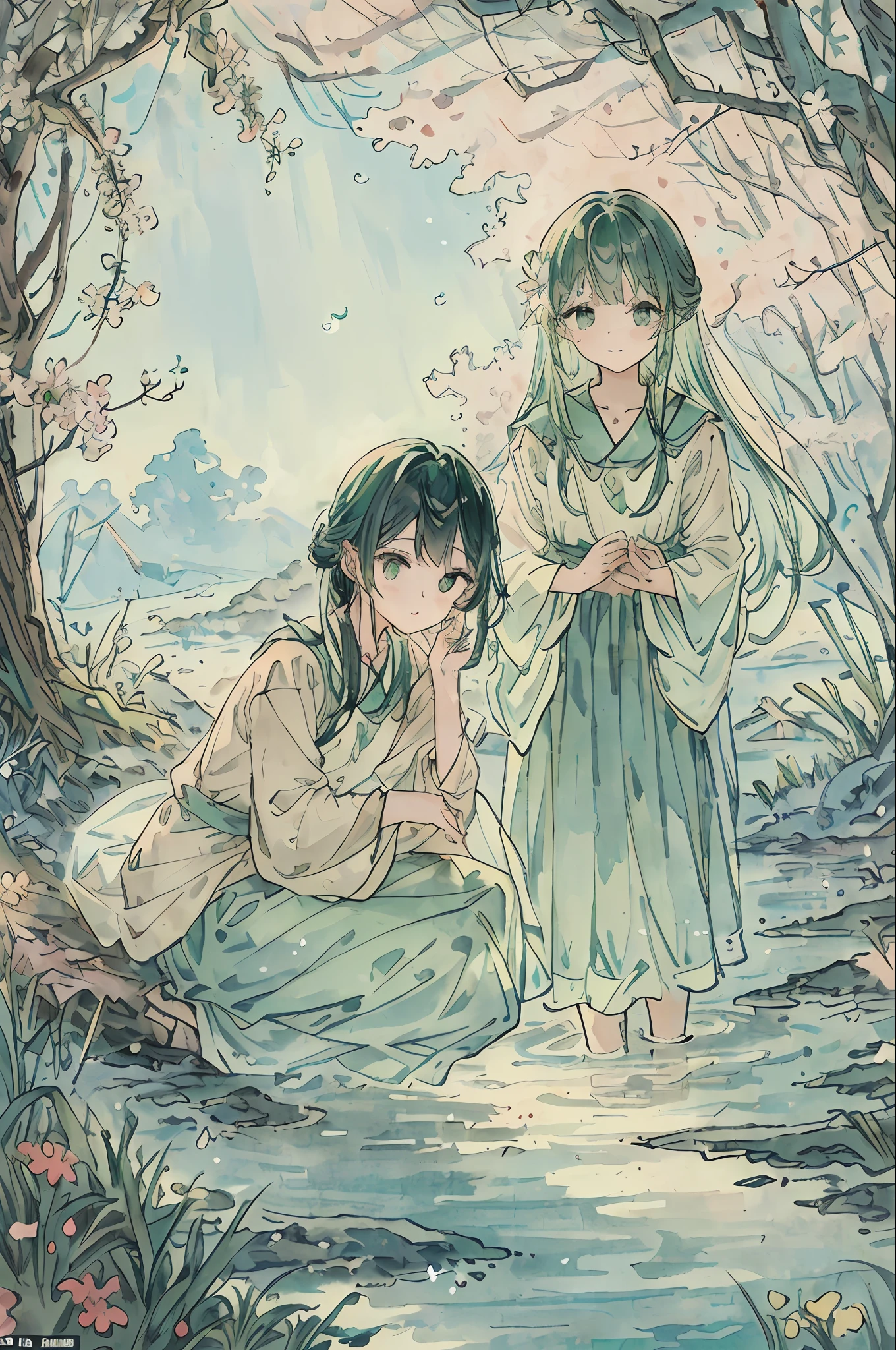 ((Morning Light: 1.3), (2 : 2), (Forest Green: 1.2)), Stable Diffusion Best Image Quality, ((Youth Run: 1.3)|( (Spring like the sea: 1.2), (flowers: 1.1 + dewdrops: 1.1), (playful hair: 1.2), between woods and fairy tale dreams, (close to nature: 0.9).